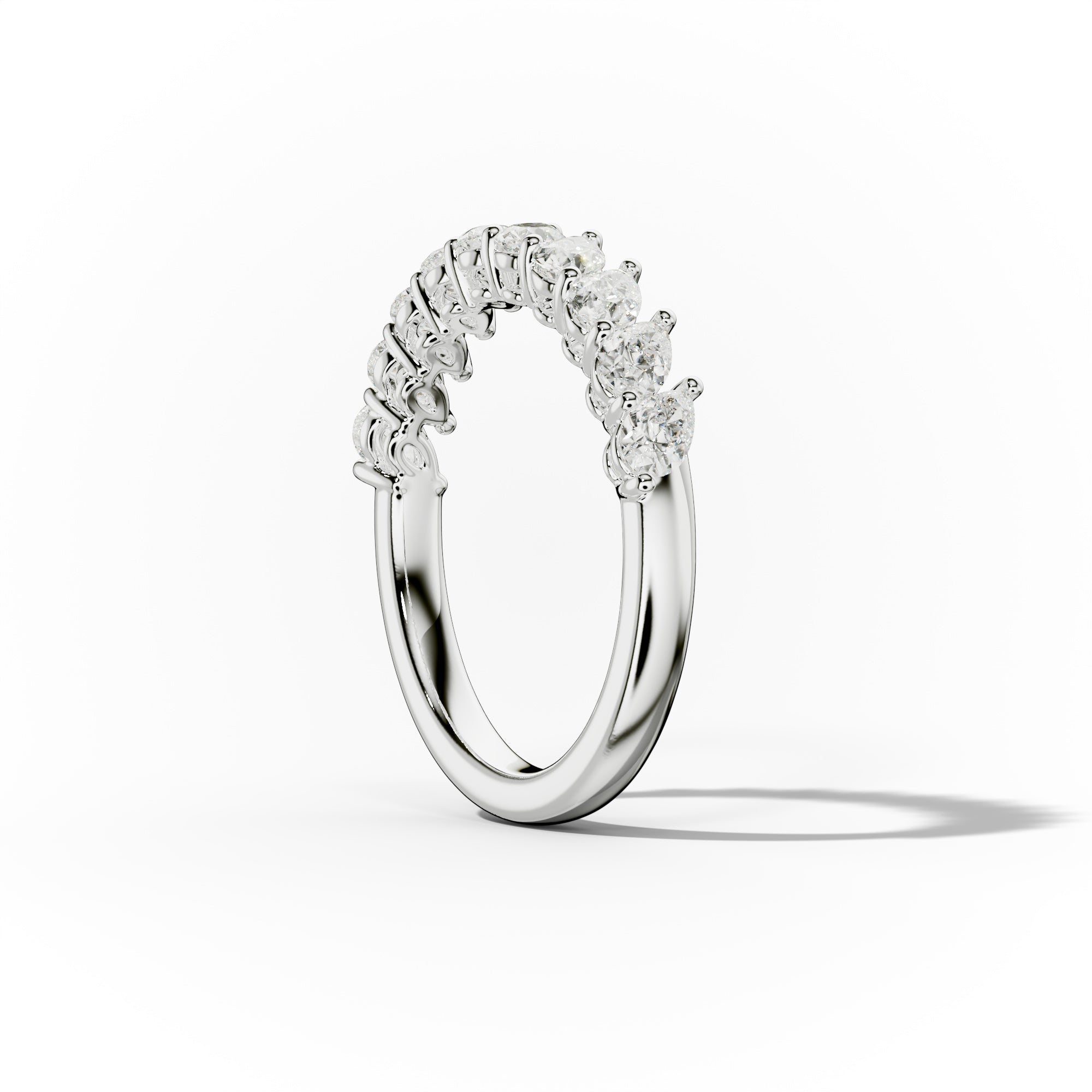1.0 Carat Slanted Pear Diamond Anniversary Ring