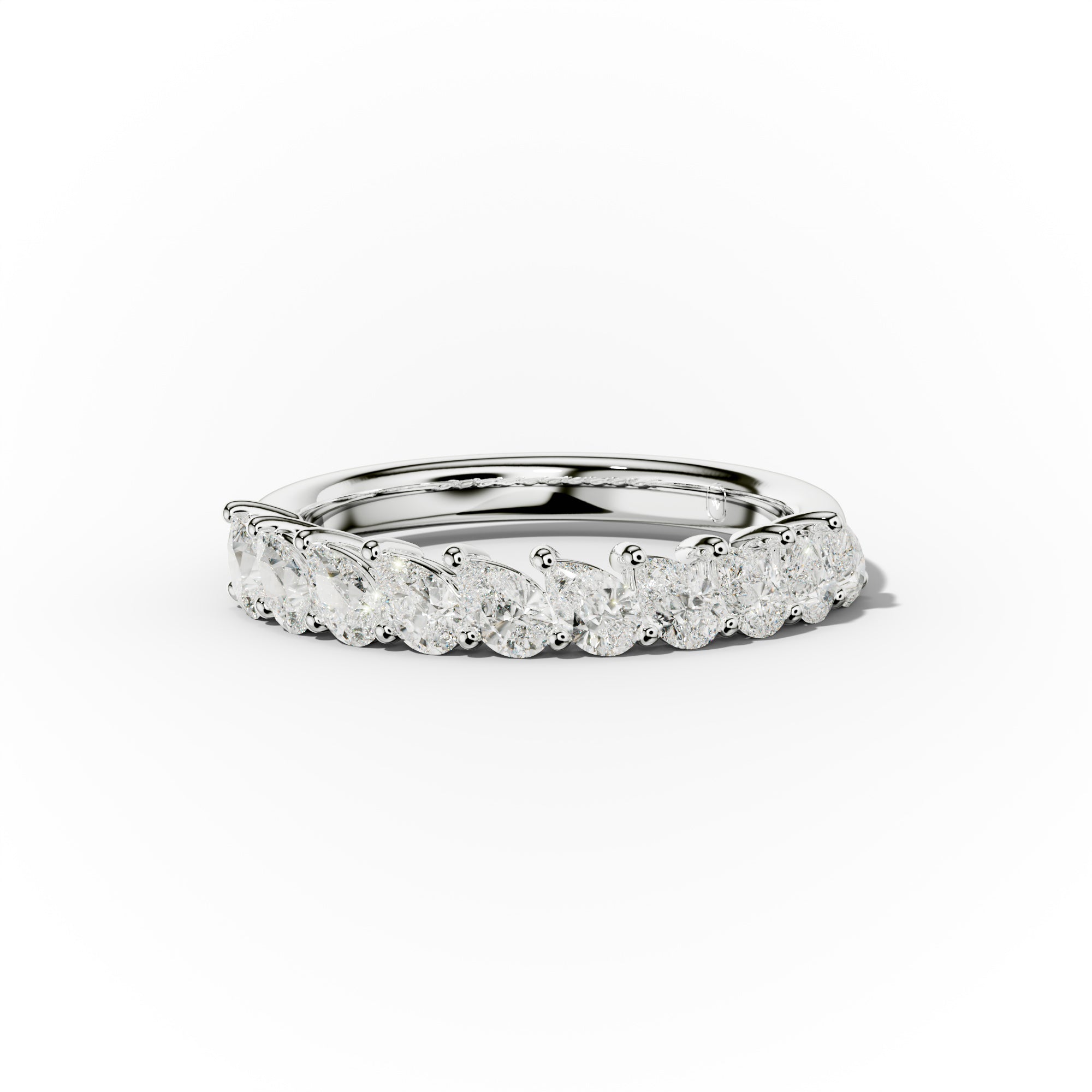 1.0 Carat Slanted Pear Diamond Anniversary Ring