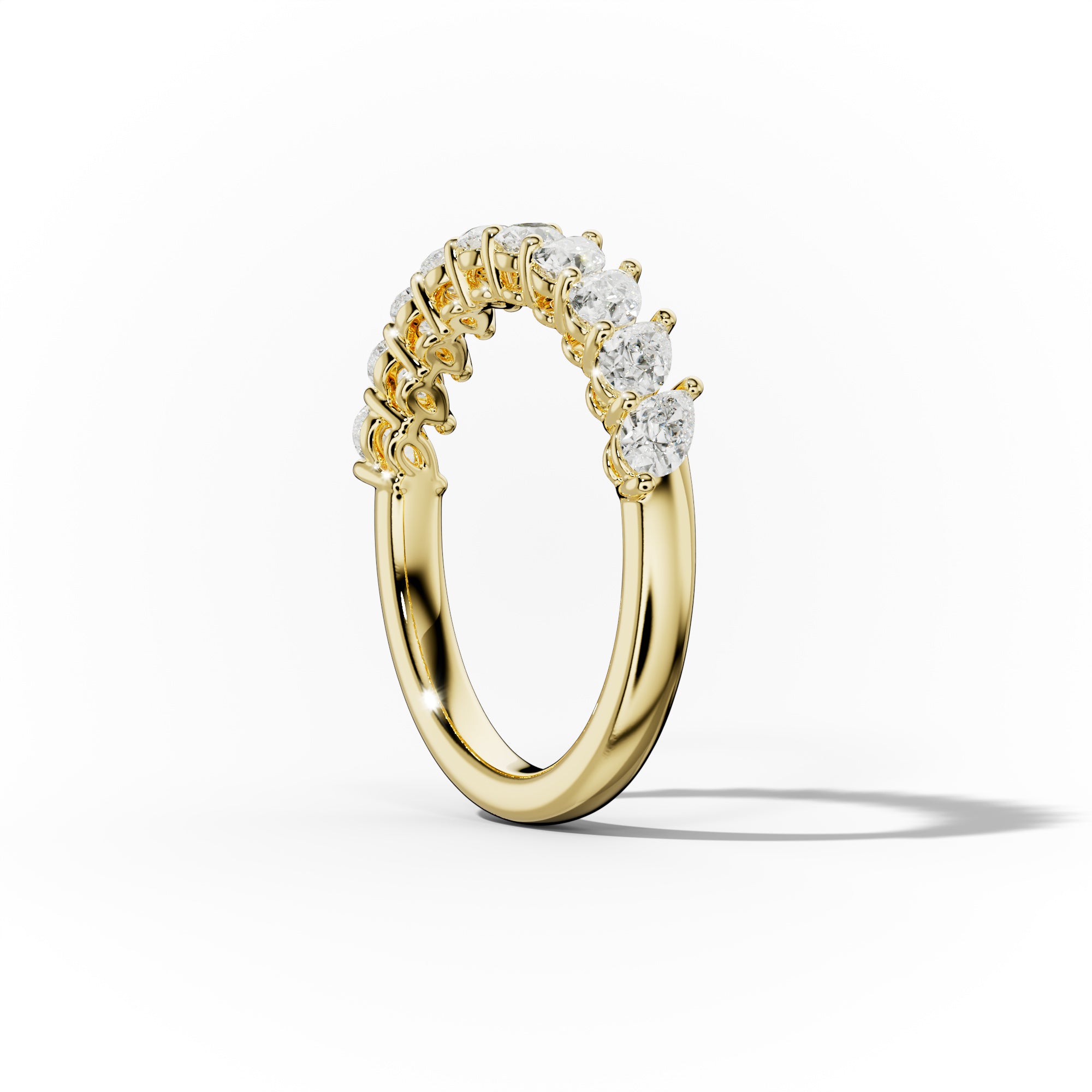 1.0 Carat Slanted Pear Diamond Anniversary Ring