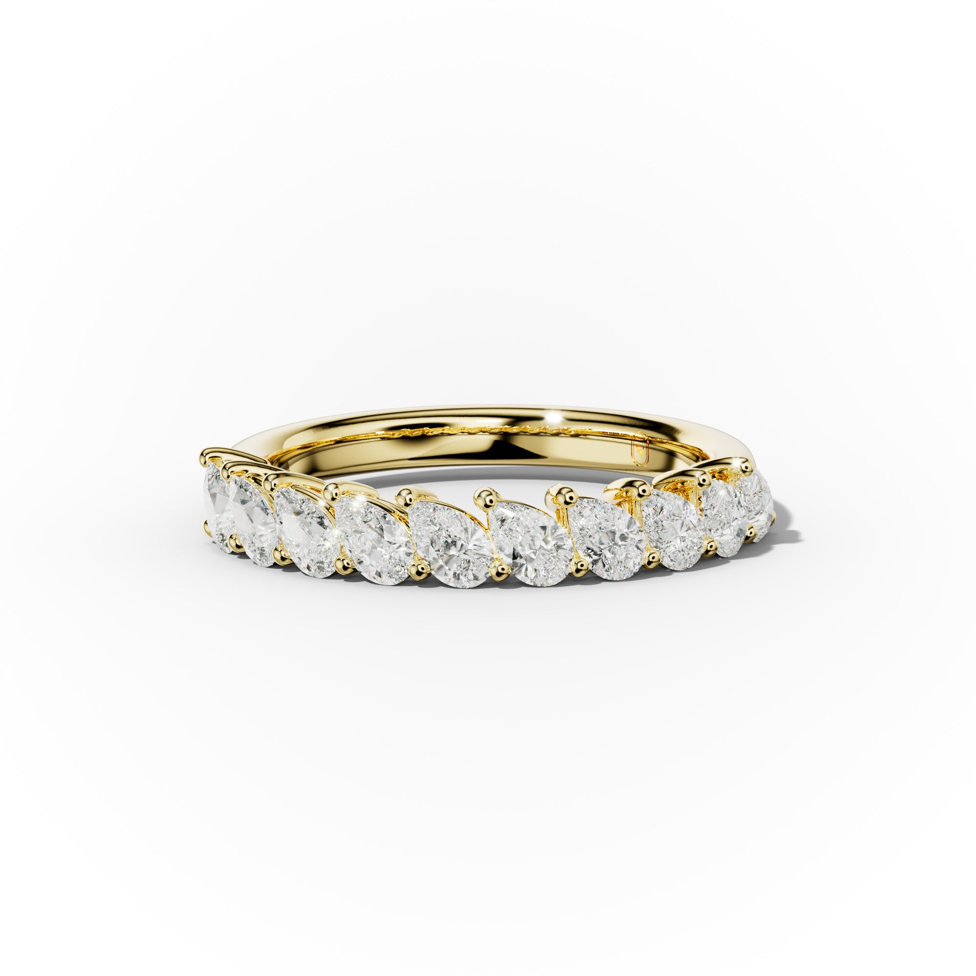 1.0 Carat Slanted Pear Diamond Anniversary Ring