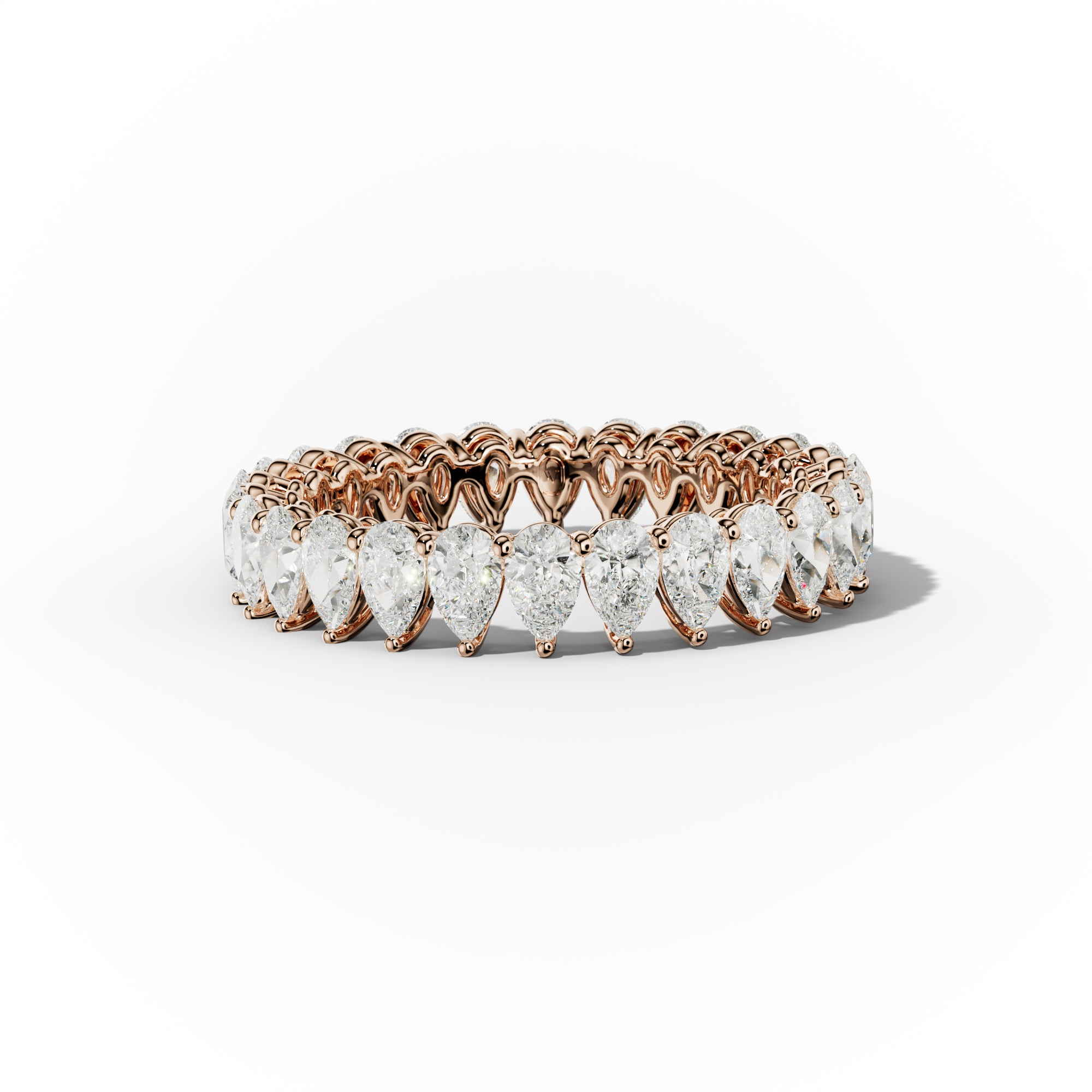 2.0 Carat Pear Shape Diamond Eternity Band Shared Prong