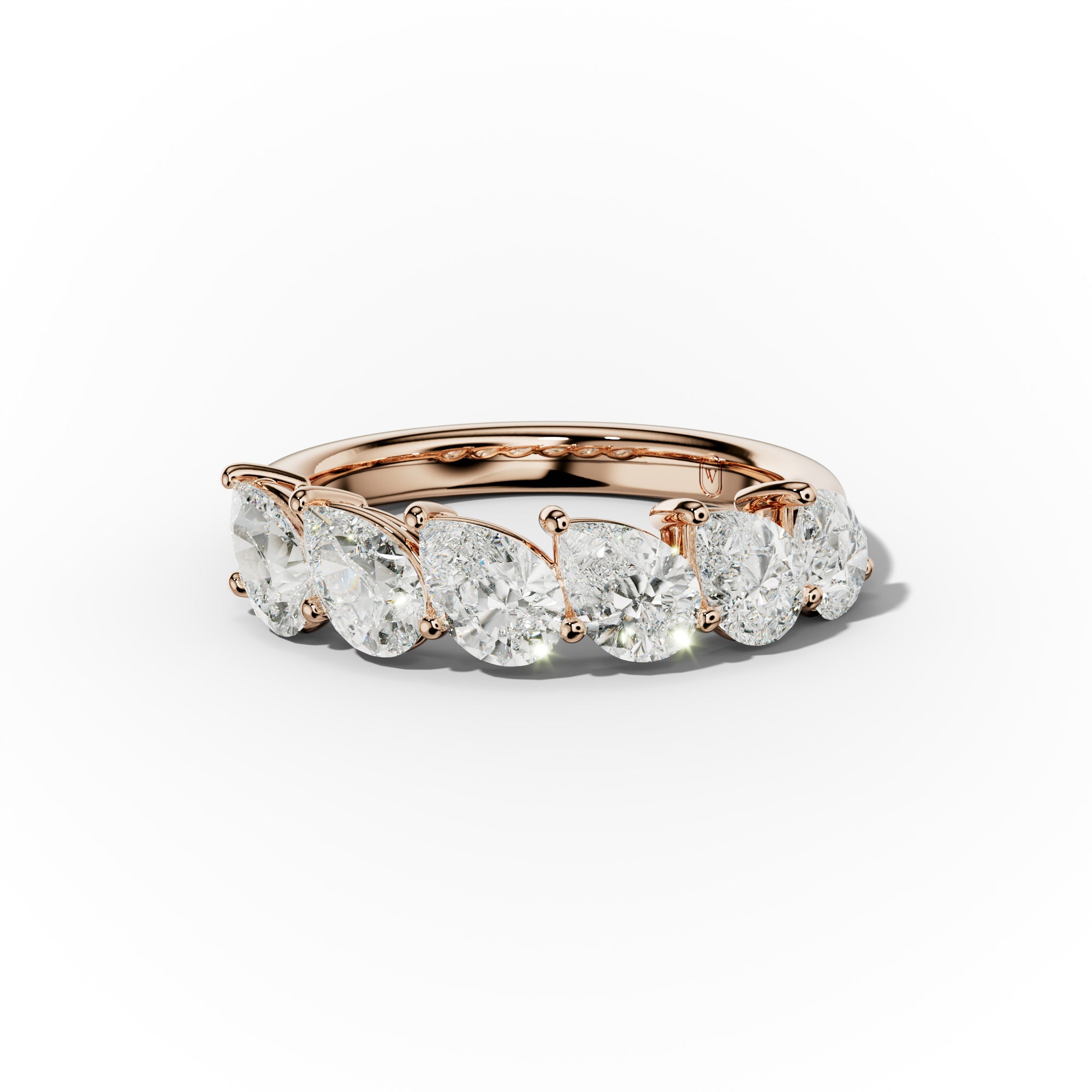 2.0 Carat Slanted Pear Diamond Anniversary Band