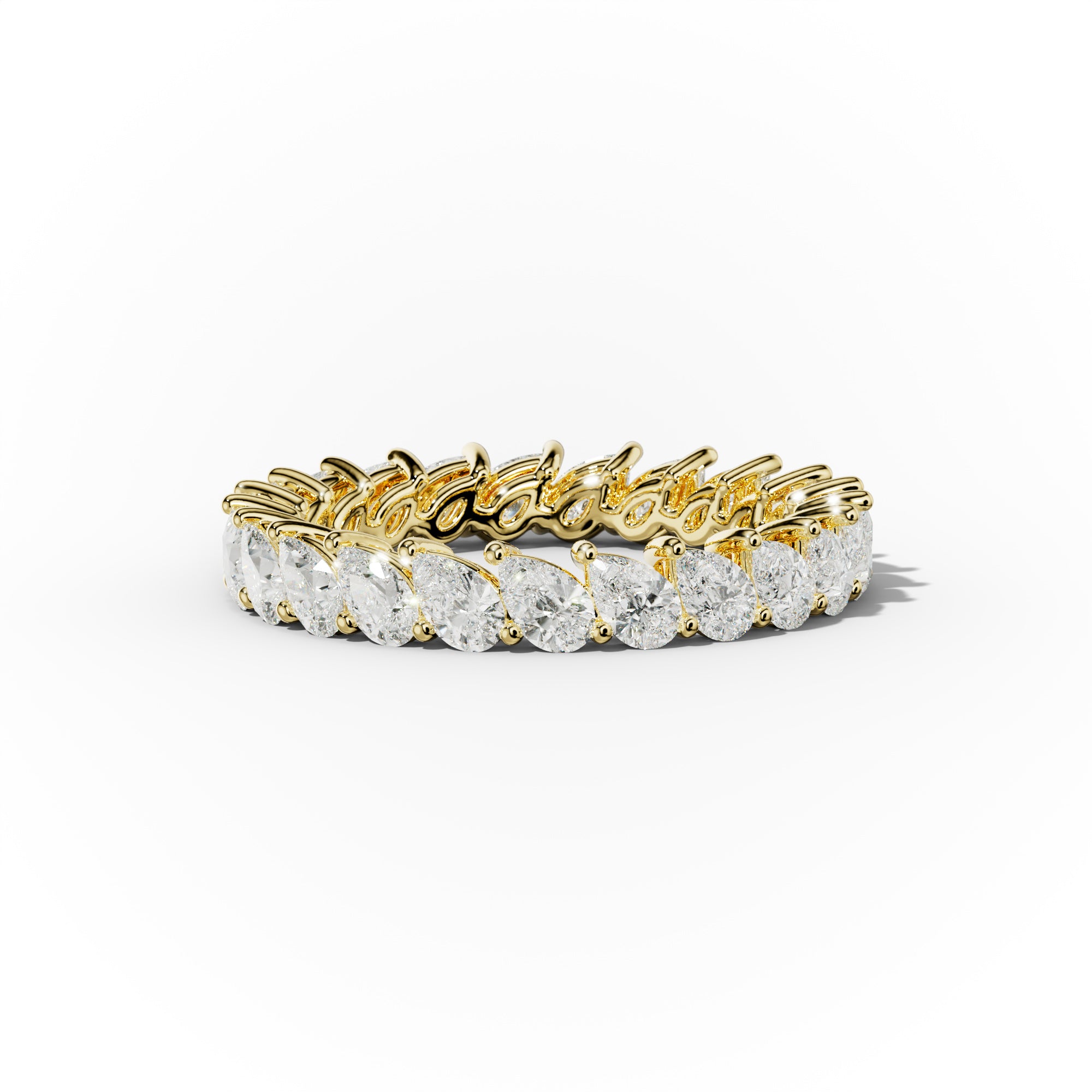 2.0 Carat Slanted Pear Shape Diamond Eternity Band
