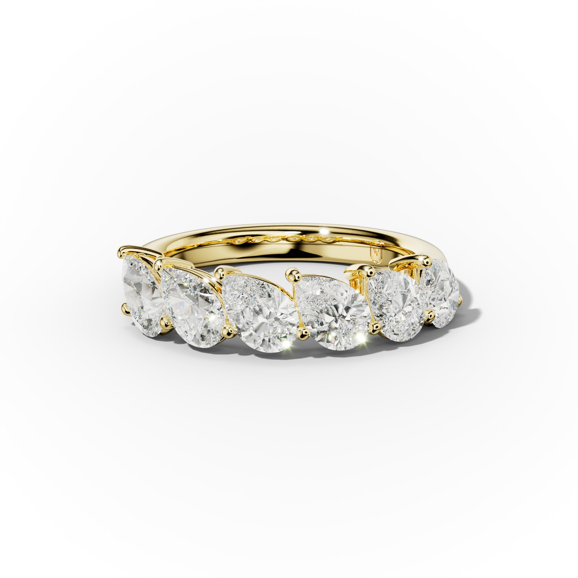 2.0 Carat Slanted Pear Diamond Anniversary Band