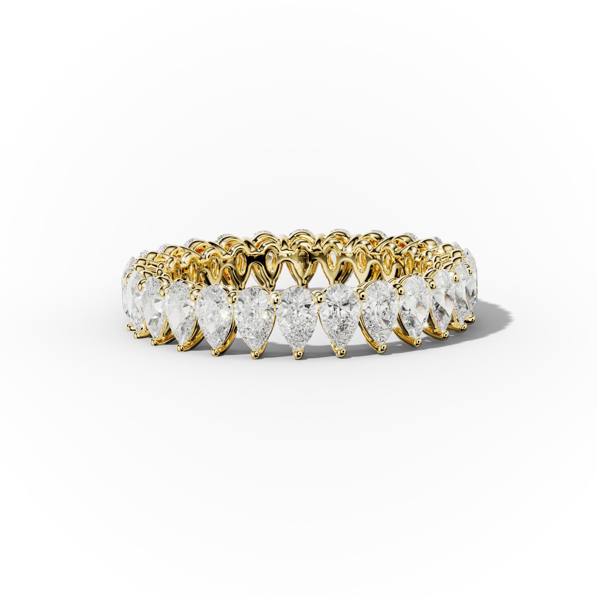 2.0 Carat Pear Shape Diamond Eternity Band Shared Prong