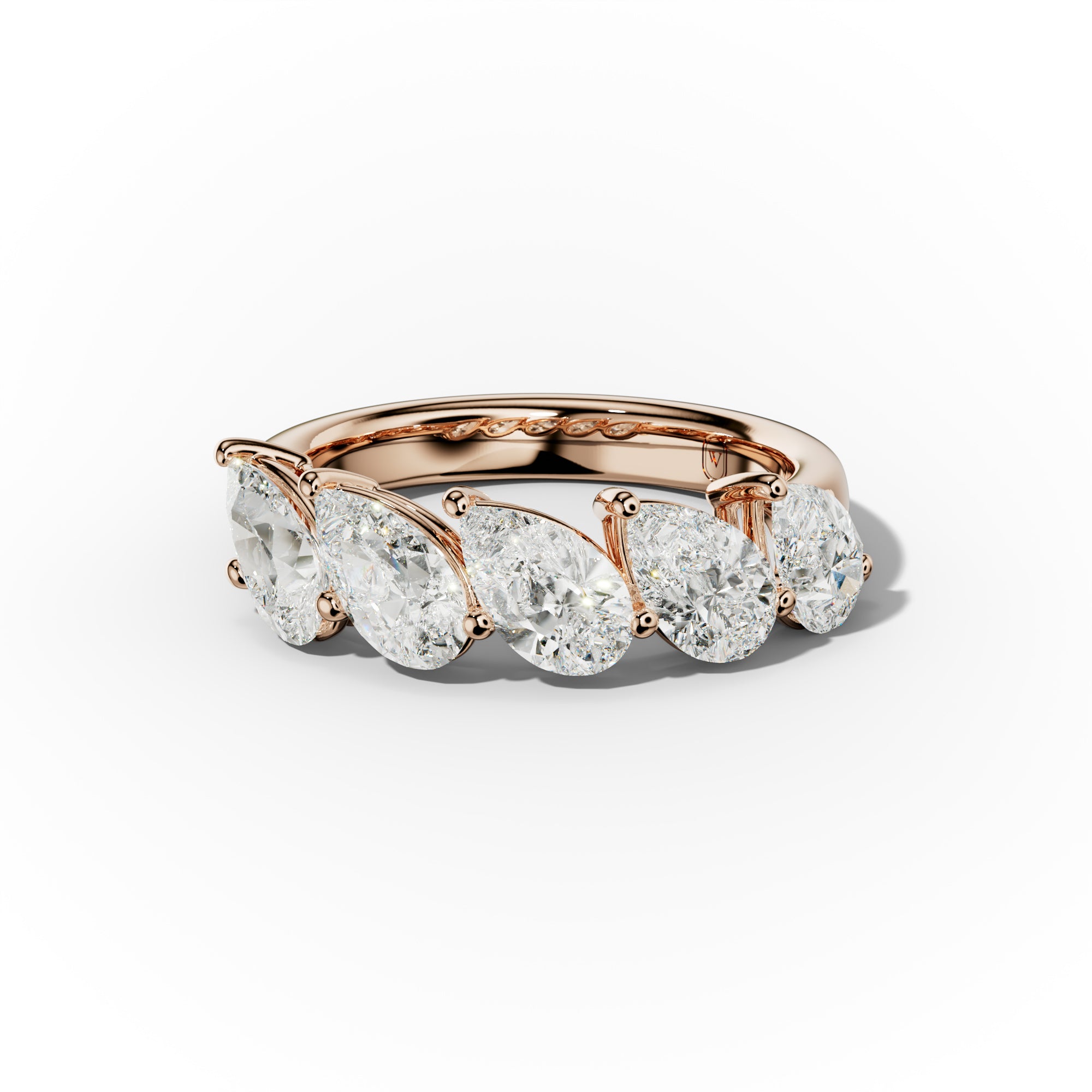 3.0 Carat Slanted Pear Diamond Anniversary Band