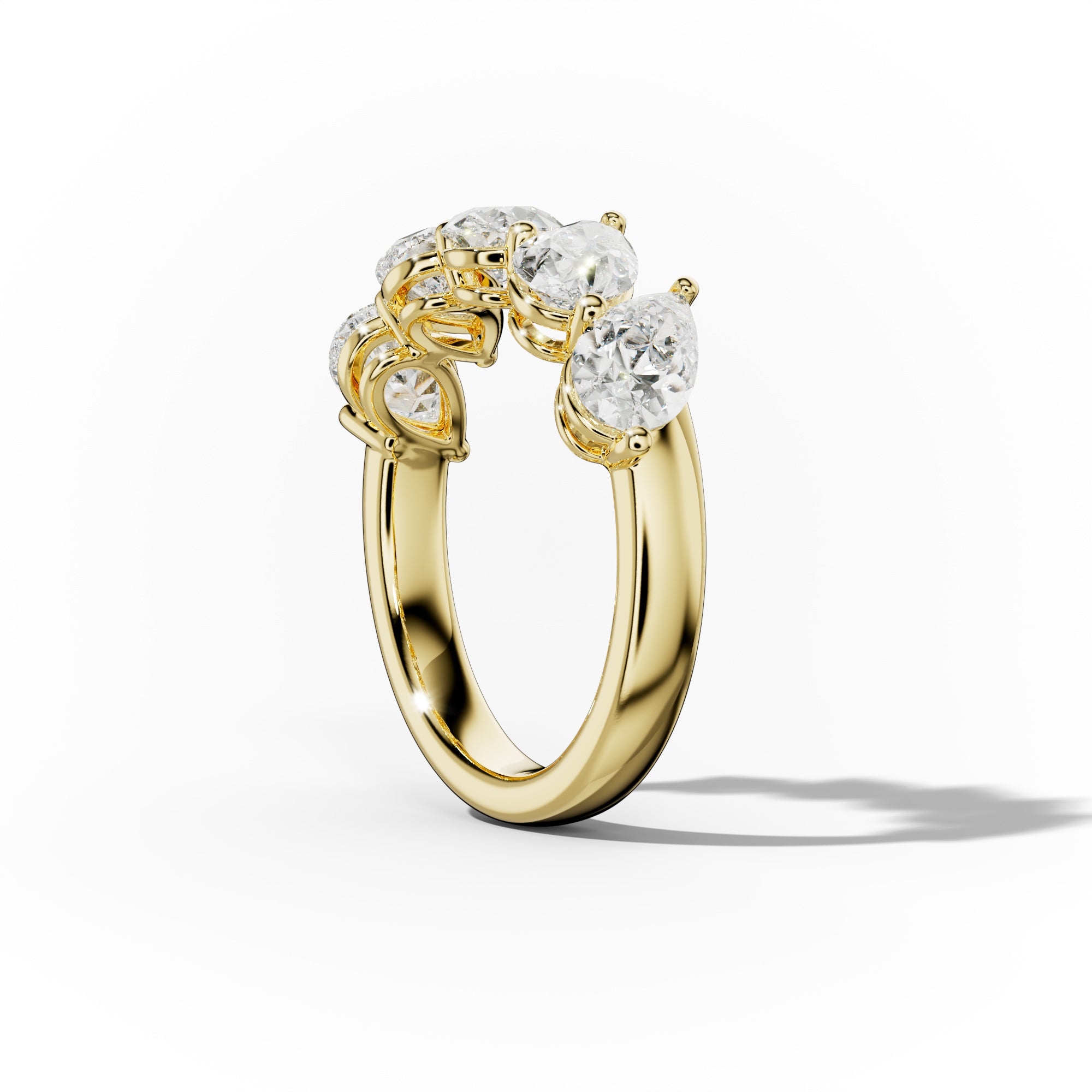 3.0 Carat Slanted Pear Diamond Anniversary Band