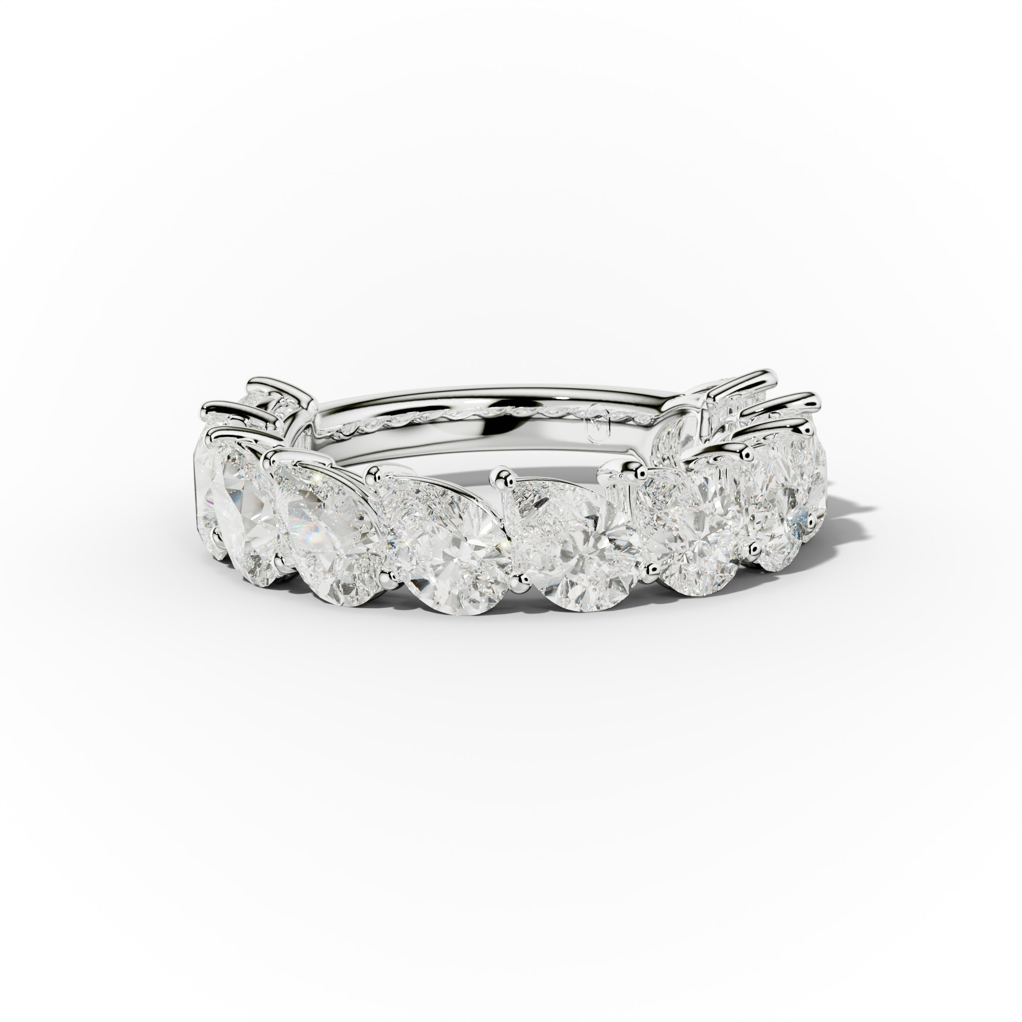 4.0 Carat Slanted Pear Diamond Anniversary Band