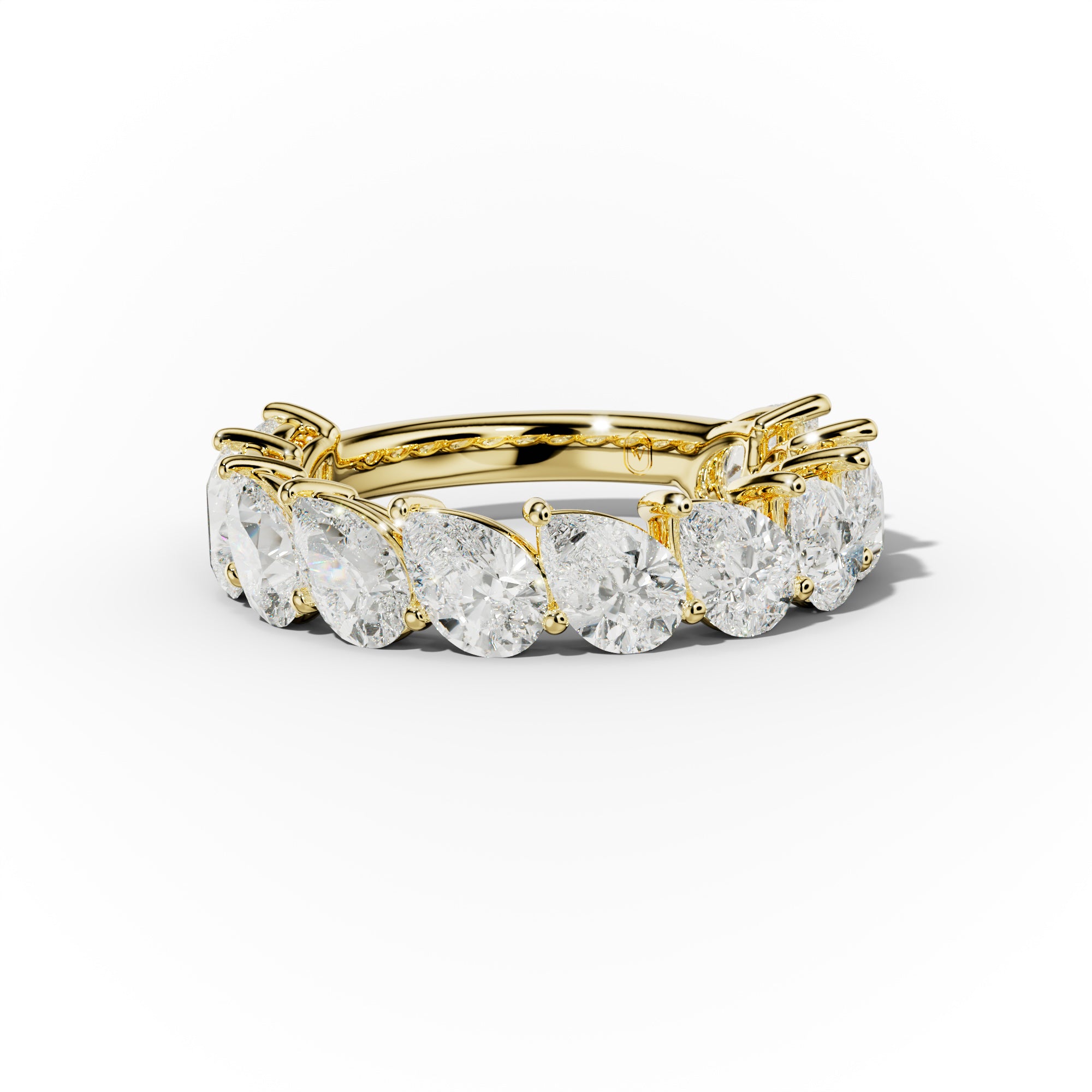 4.0 Carat Slanted Pear Diamond Anniversary Band