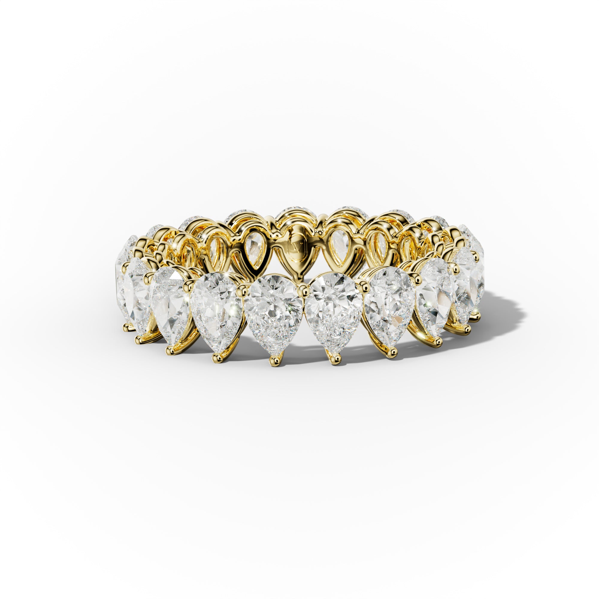 4.0 Carat Pear Shape Diamond Eternity Band Shared Prong
