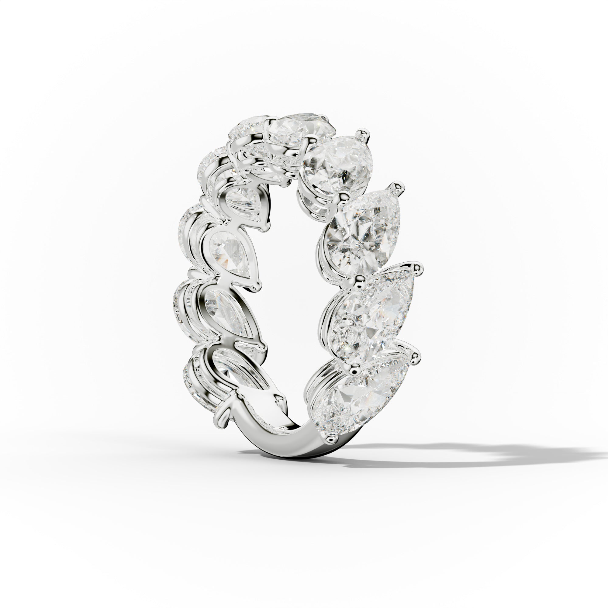 5.0 Carat Slanted Pear Diamond Anniversary Band