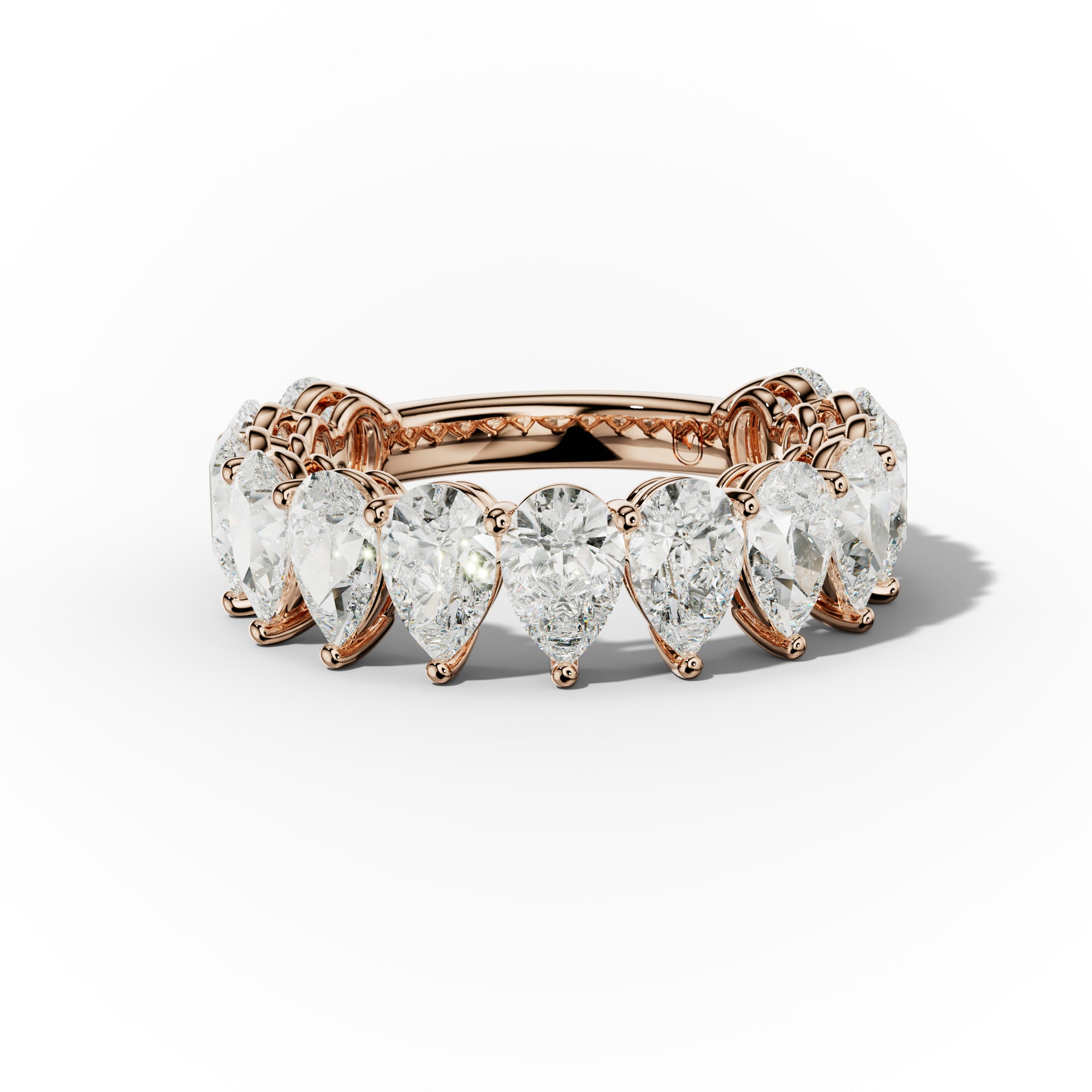 5.0 Carat Pear Shape Diamond Anniversary Band