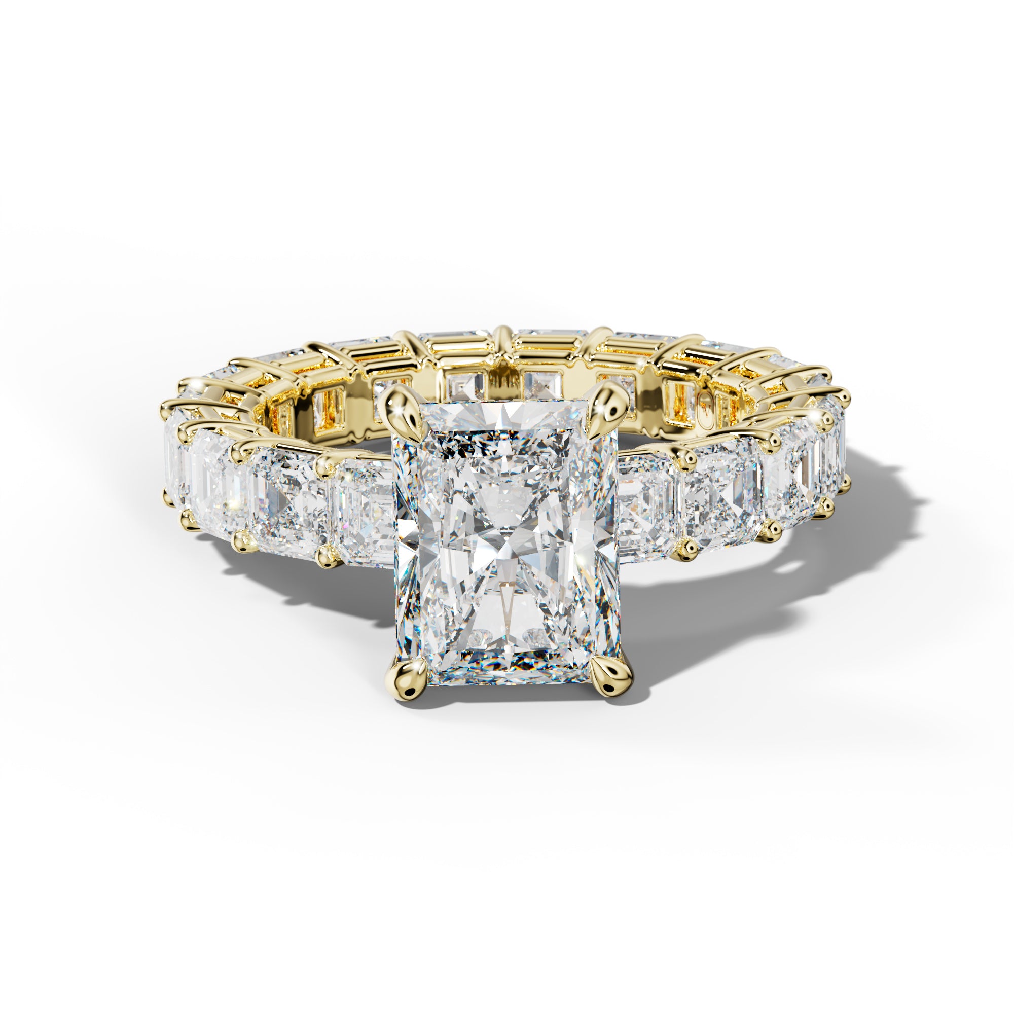 Amanda Radiant Diamond Engagement Ring With Asscher Side Stones