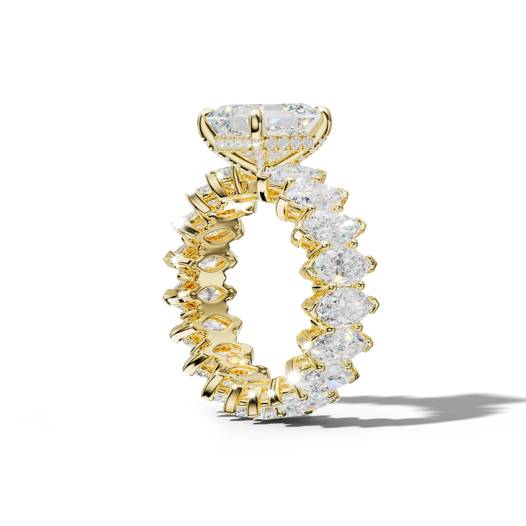 Taylor Asscher Diamond Engagement Ring With Marquise Side Stones