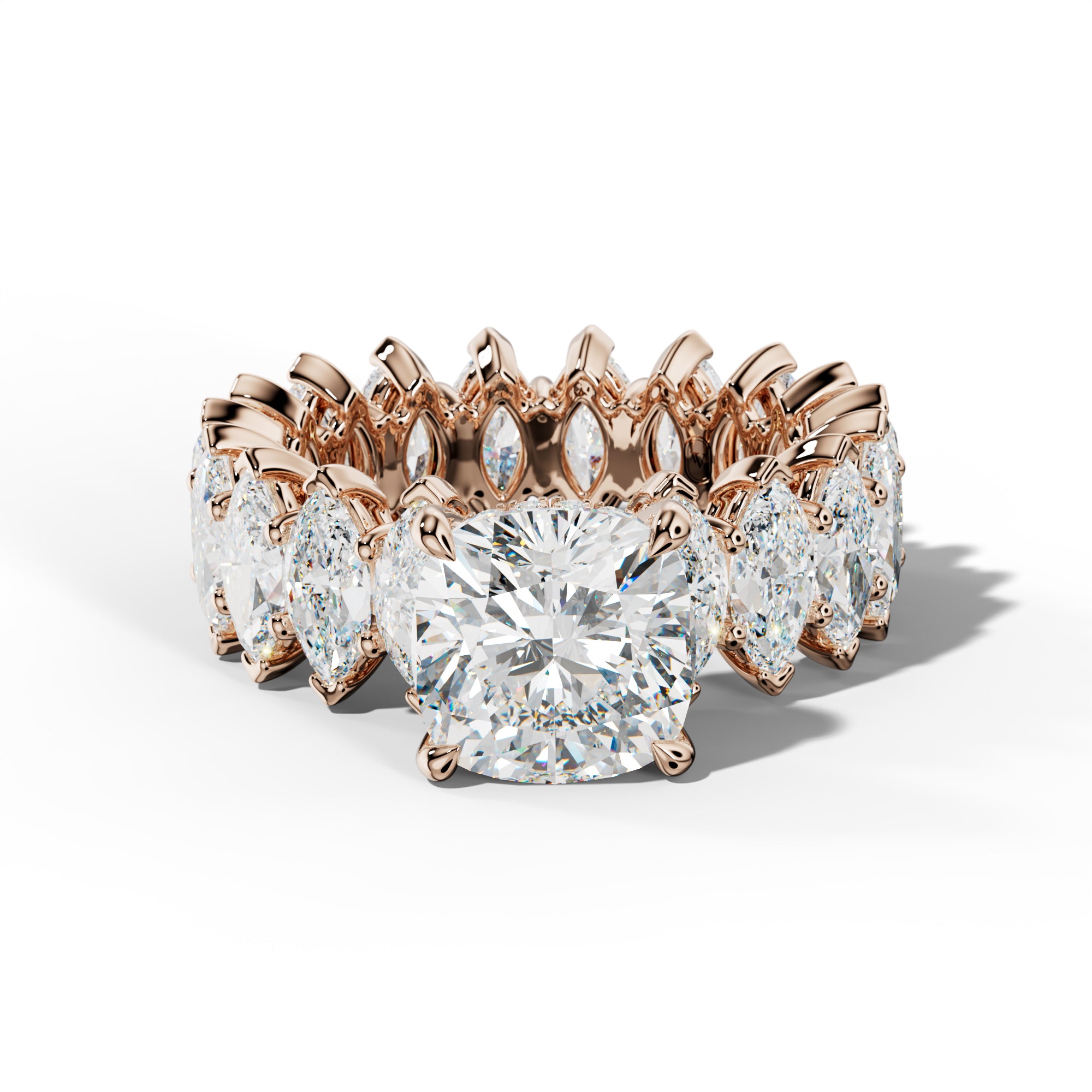 Taylor Cushion Diamond Engagement Ring With Marquise Side Stones