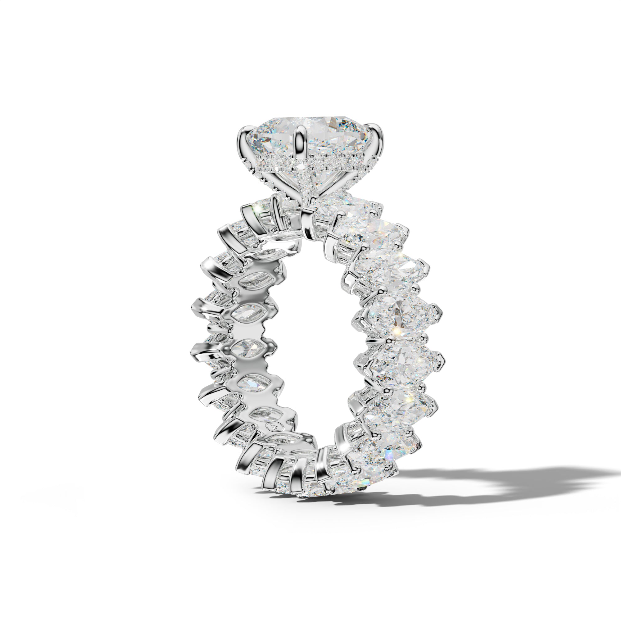 Taylor Cushion Diamond Engagement Ring With Marquise Side Stones