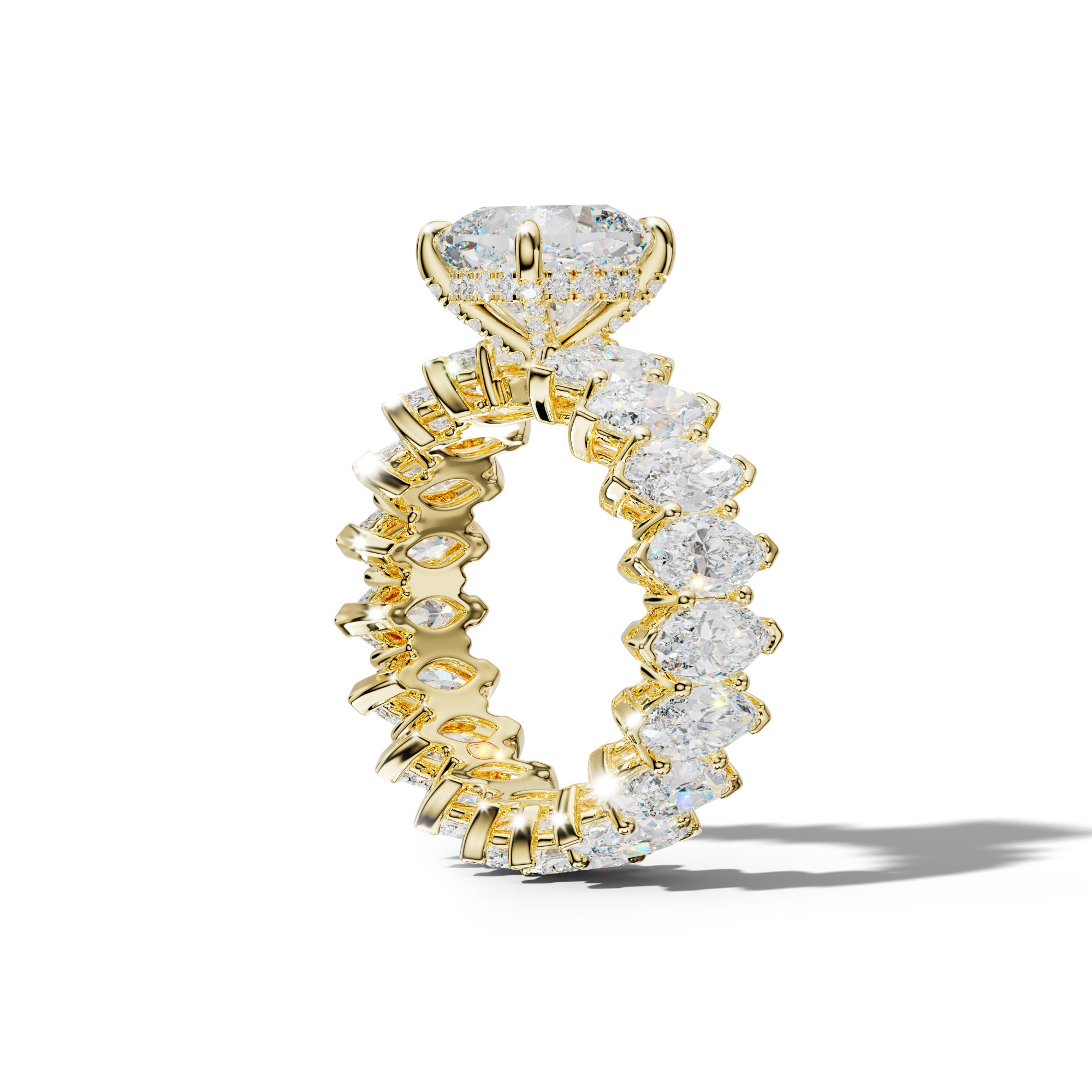 Taylor Cushion Diamond Engagement Ring With Marquise Side Stones