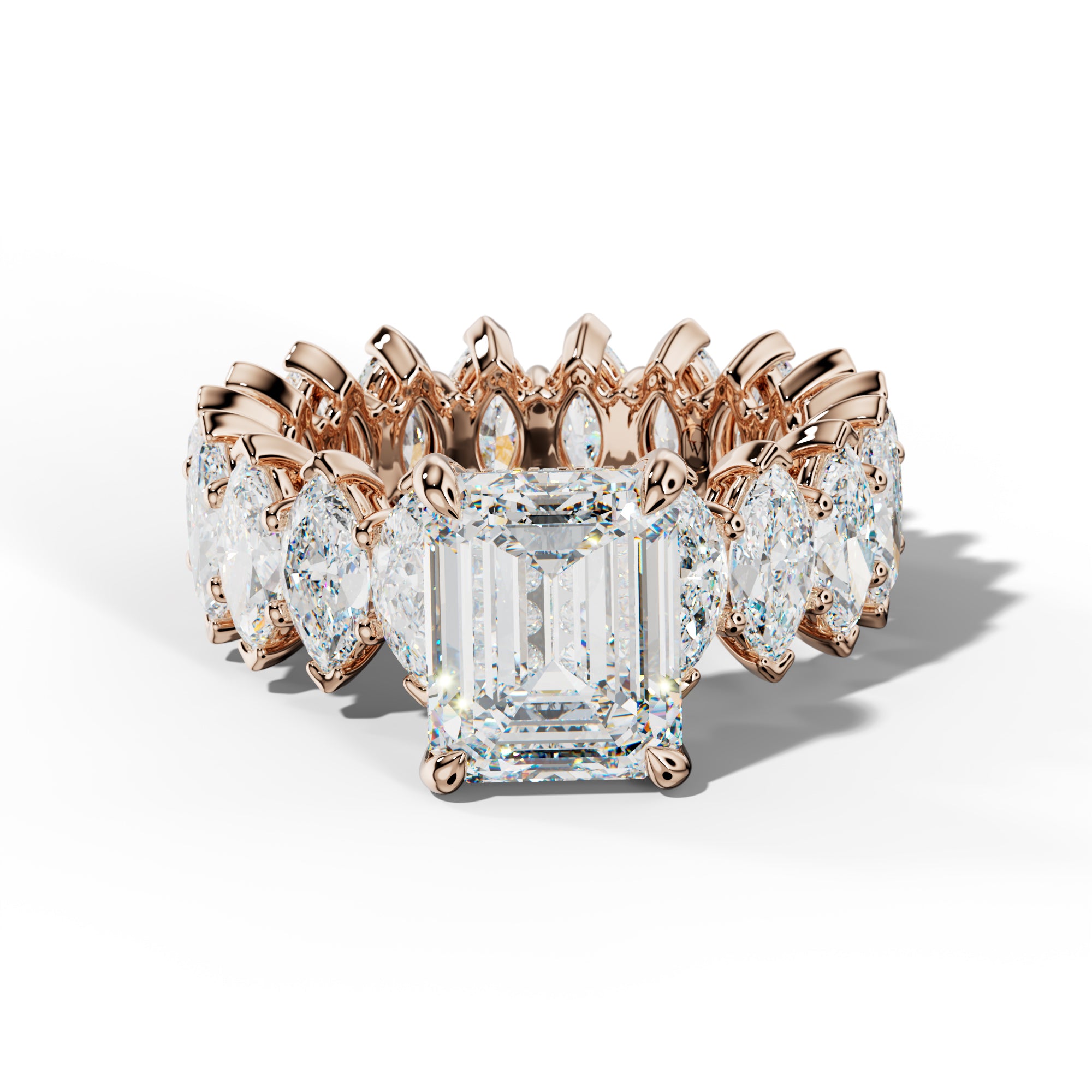 Taylor Emerald Cut Engagement Ring With Marquise Side Stones
