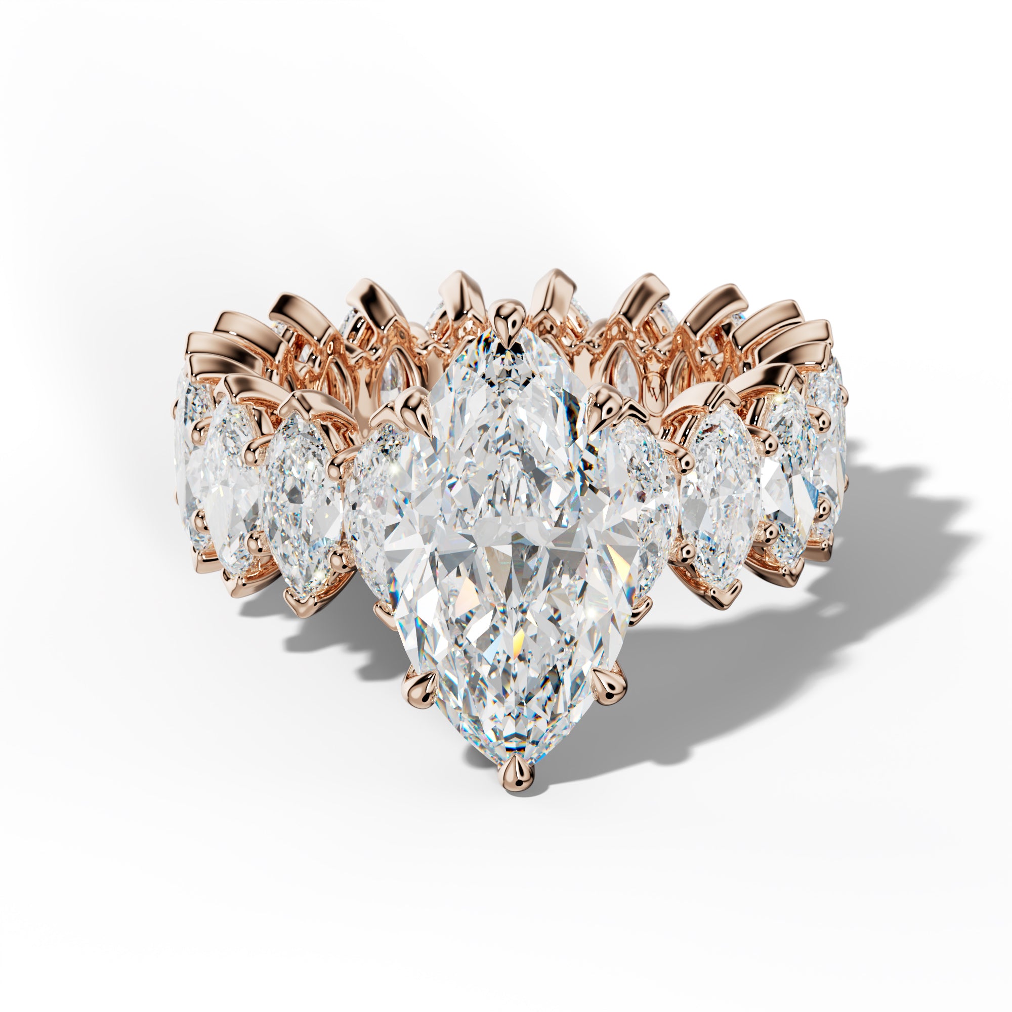 Taylor Marquise Diamond Engagement Ring With Marquise Side Stones