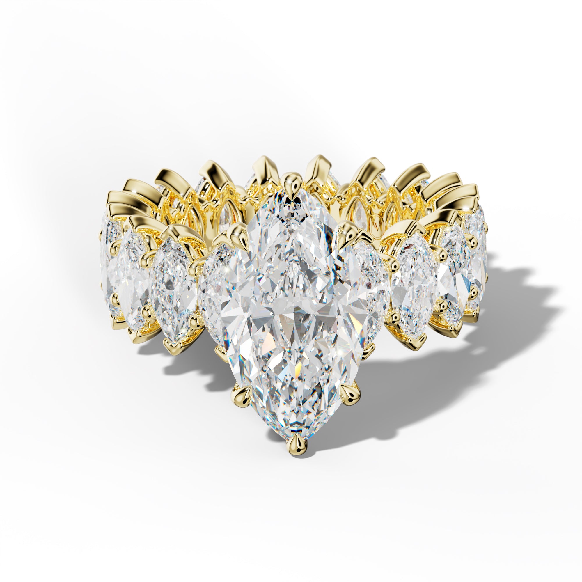 Taylor Marquise Diamond Engagement Ring With Marquise Side Stones