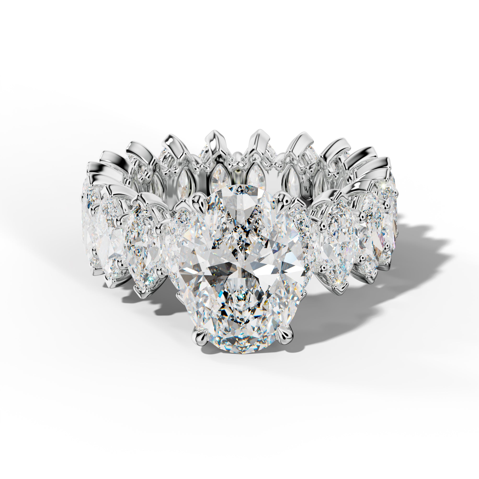 Taylor Oval Diamond Engagement Ring With Marquise Side Stones