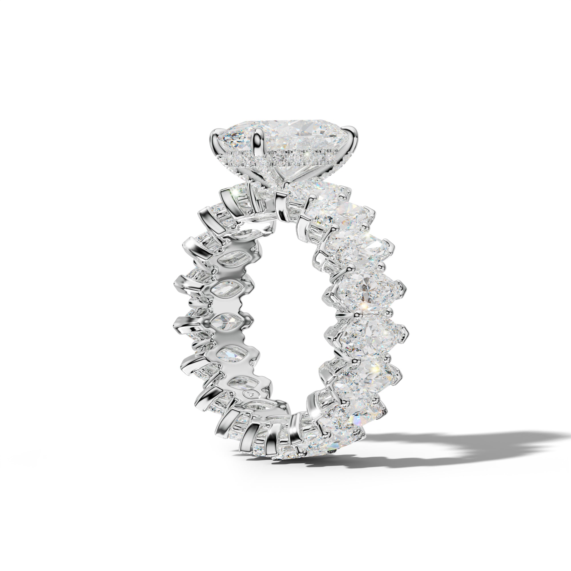 Taylor Oval Diamond Engagement Ring With Marquise Side Stones