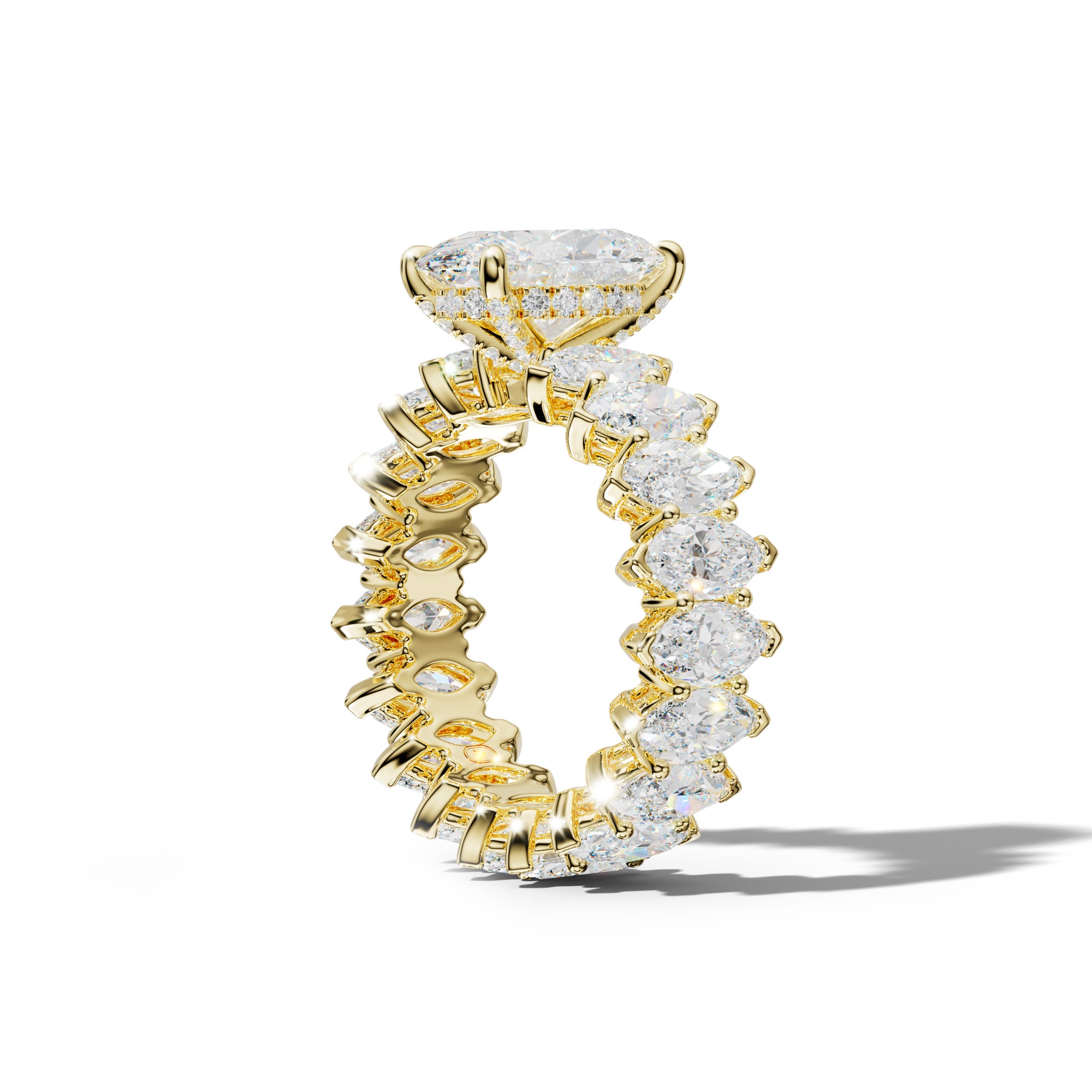 Taylor Oval Diamond Engagement Ring With Marquise Side Stones
