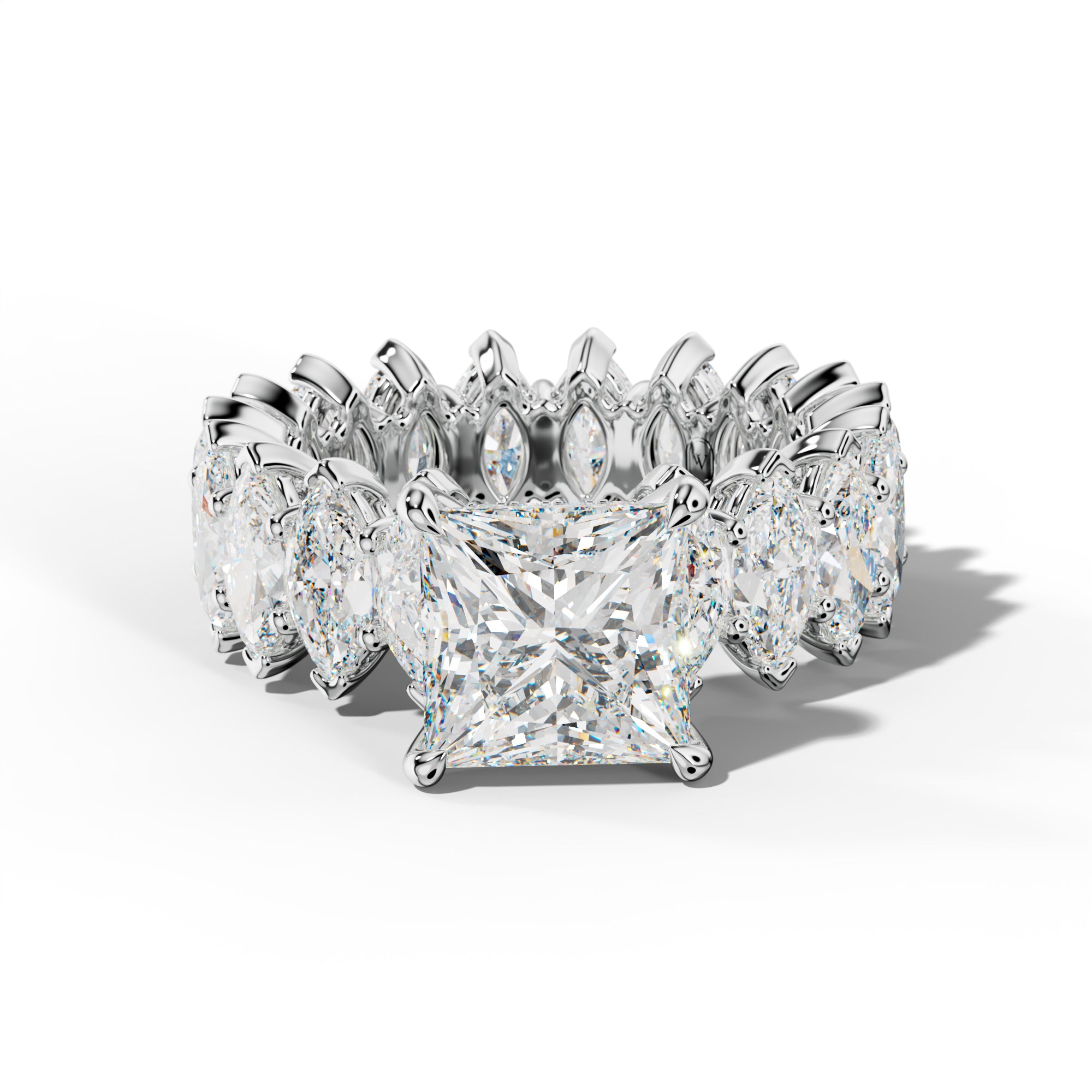 Taylor Princess Cut Engagement Ring With Marquise Side Stones