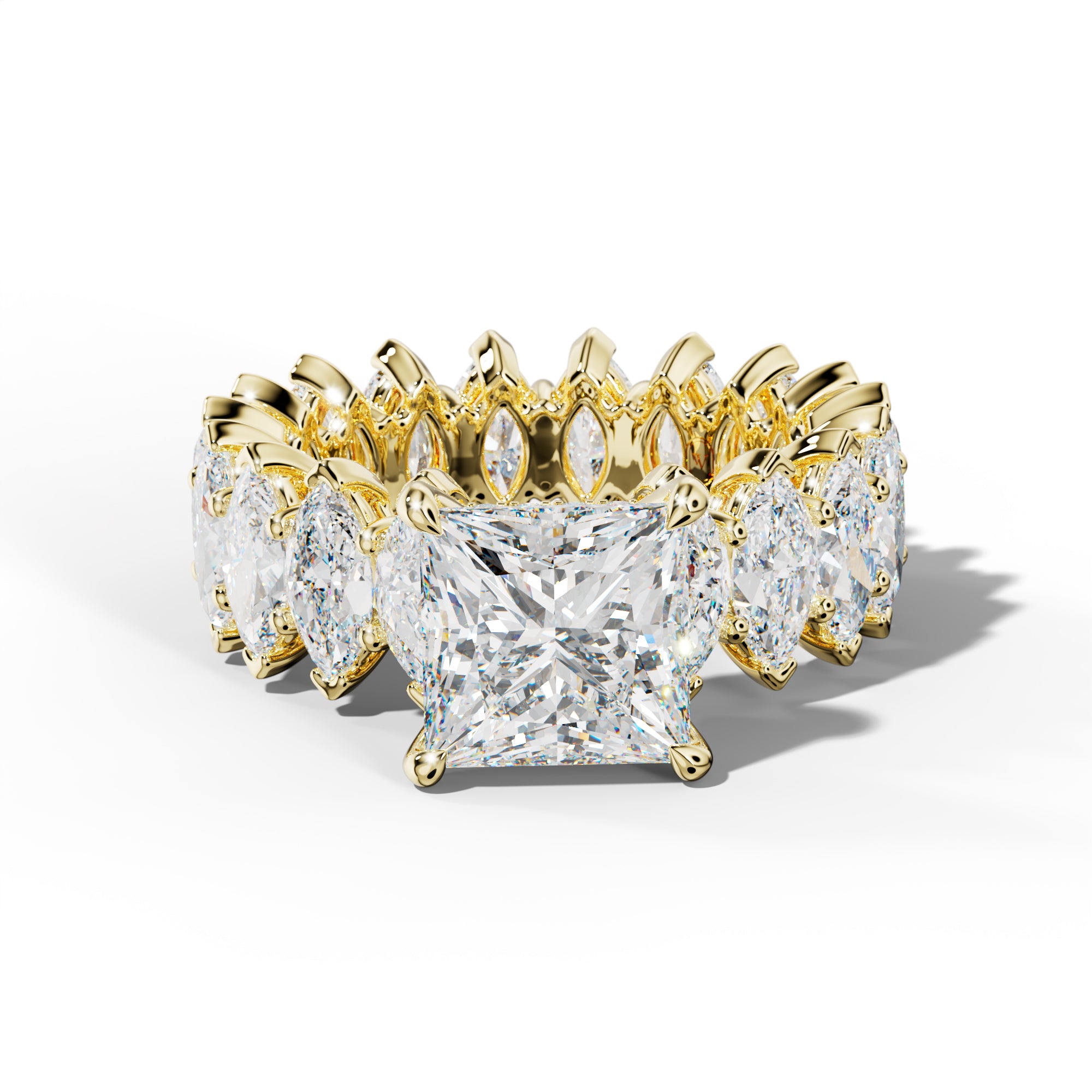 Taylor Princess Cut Engagement Ring With Marquise Side Stones
