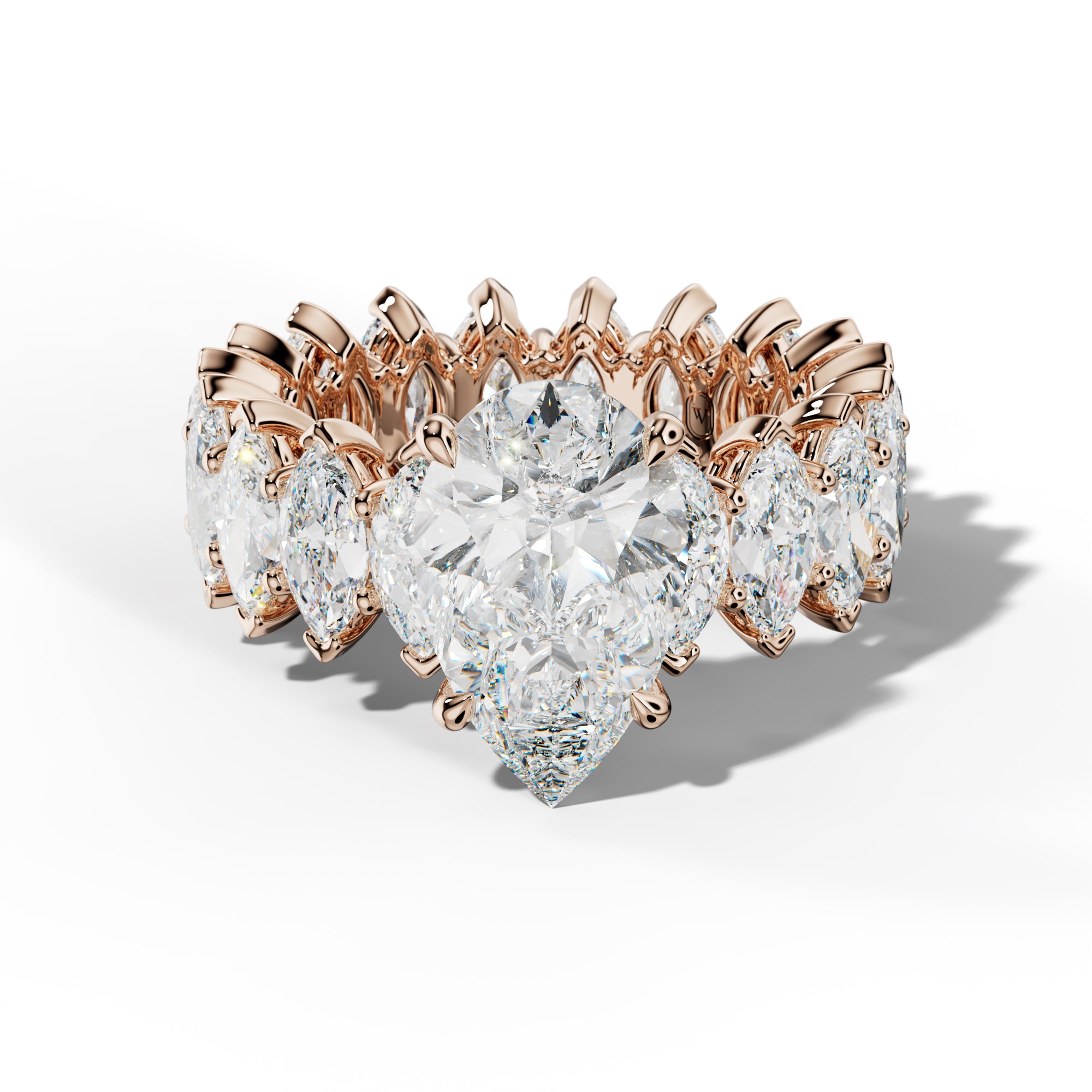 Taylor Pear Shape Engagement Ring With Marquise Side Stones