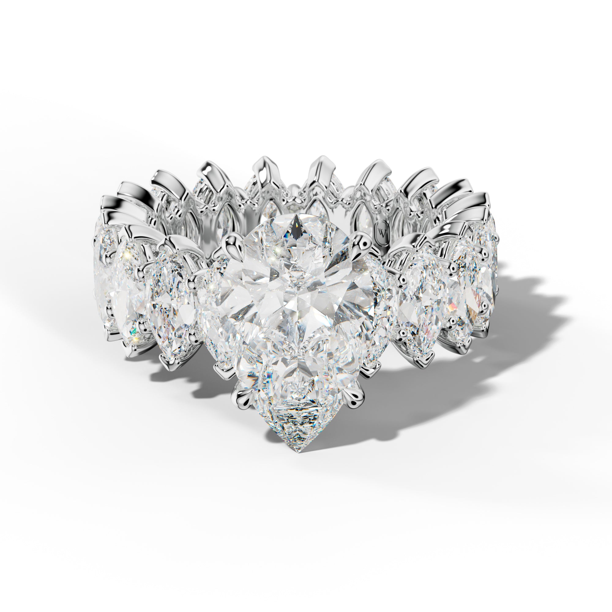 Taylor Pear Shape Engagement Ring With Marquise Side Stones
