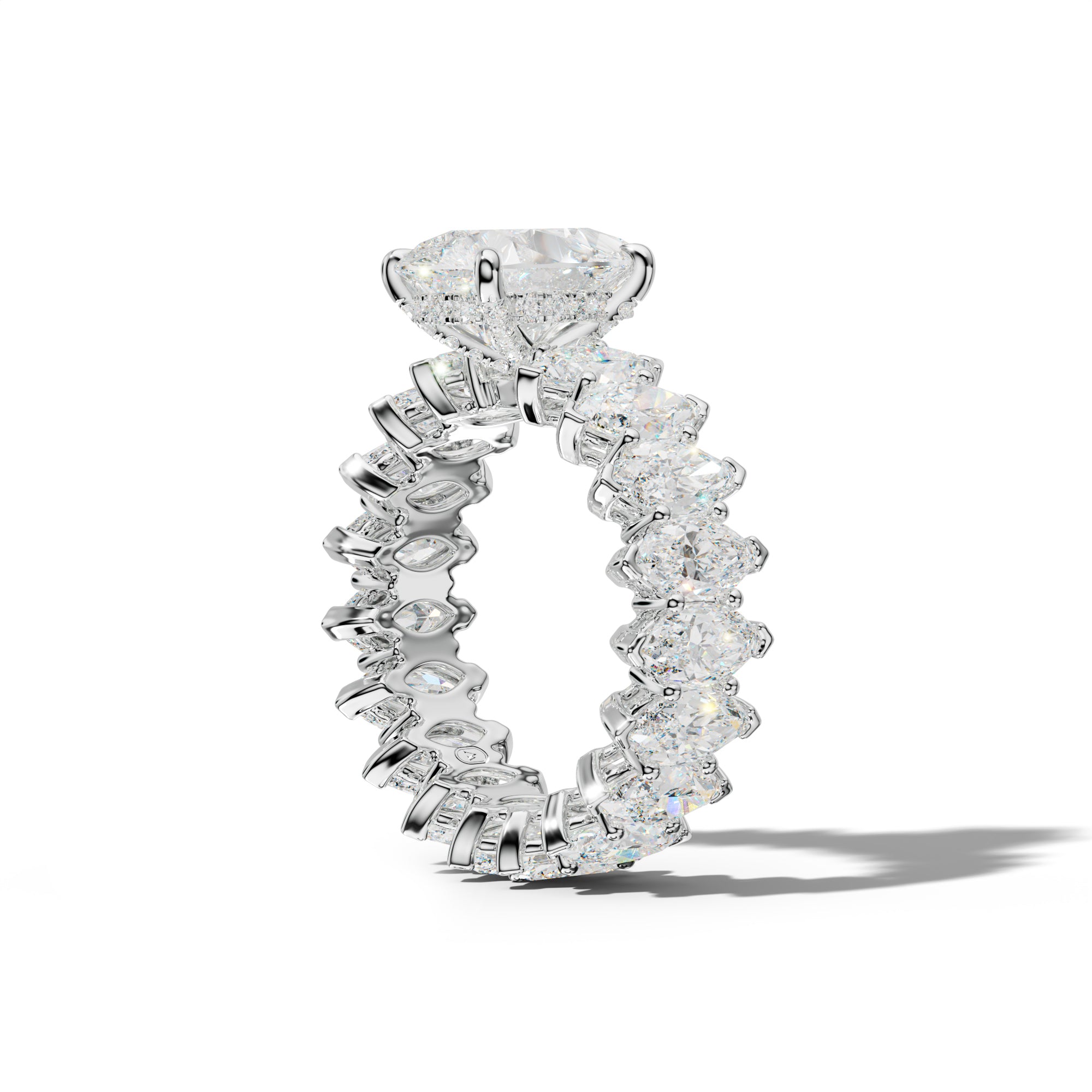 Taylor Pear Shape Engagement Ring With Marquise Side Stones