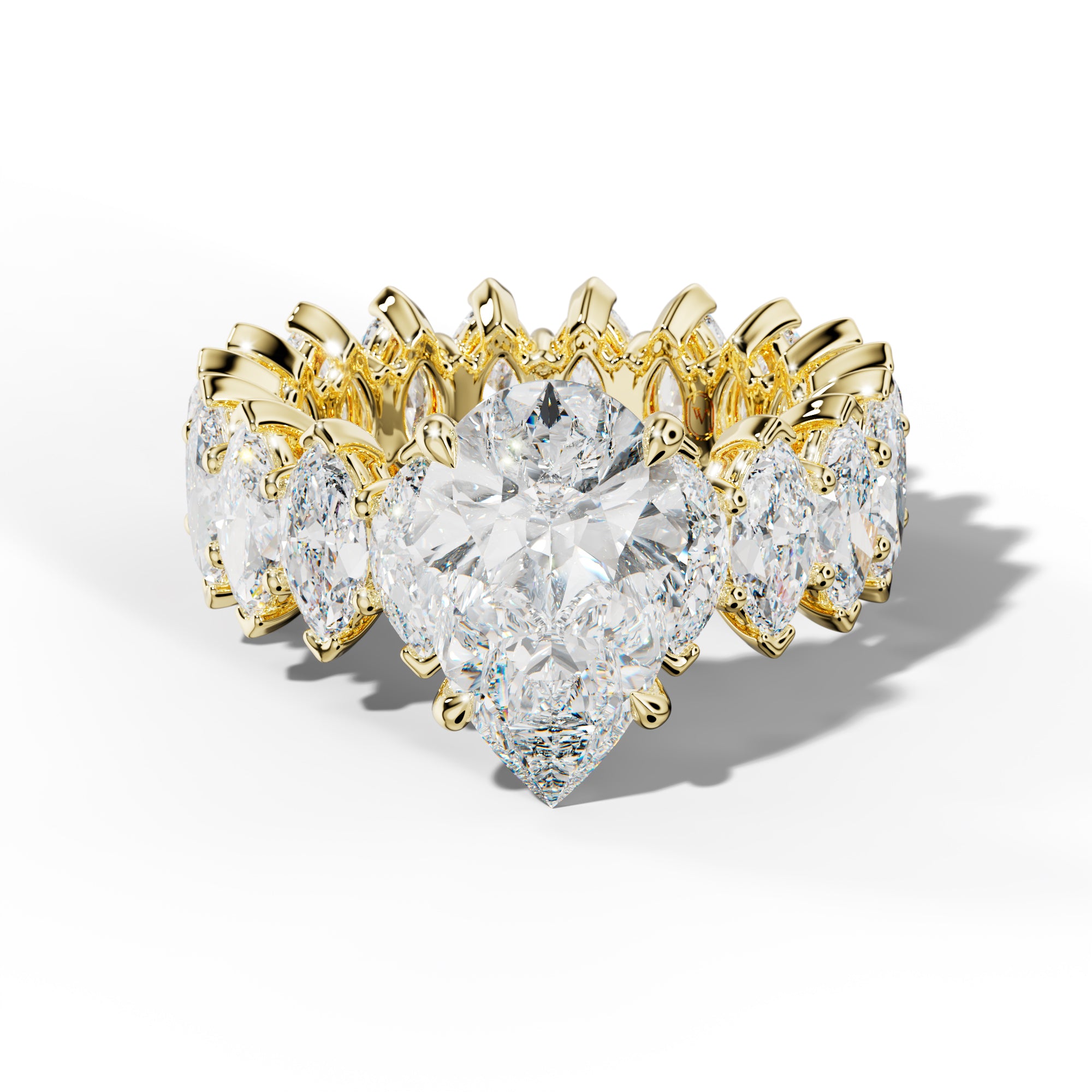 Taylor Pear Shape Engagement Ring With Marquise Side Stones