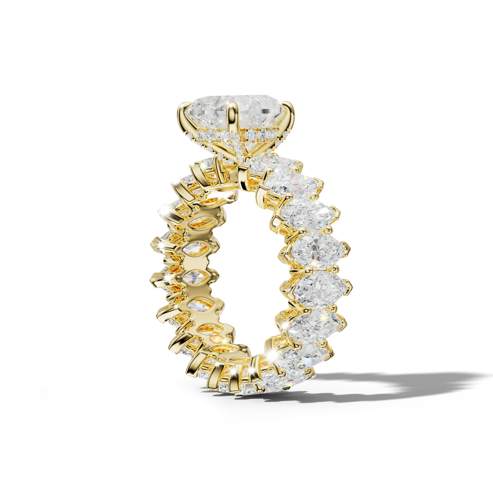 Taylor Heart Diamond Engagement Ring With Marquise Side Stones