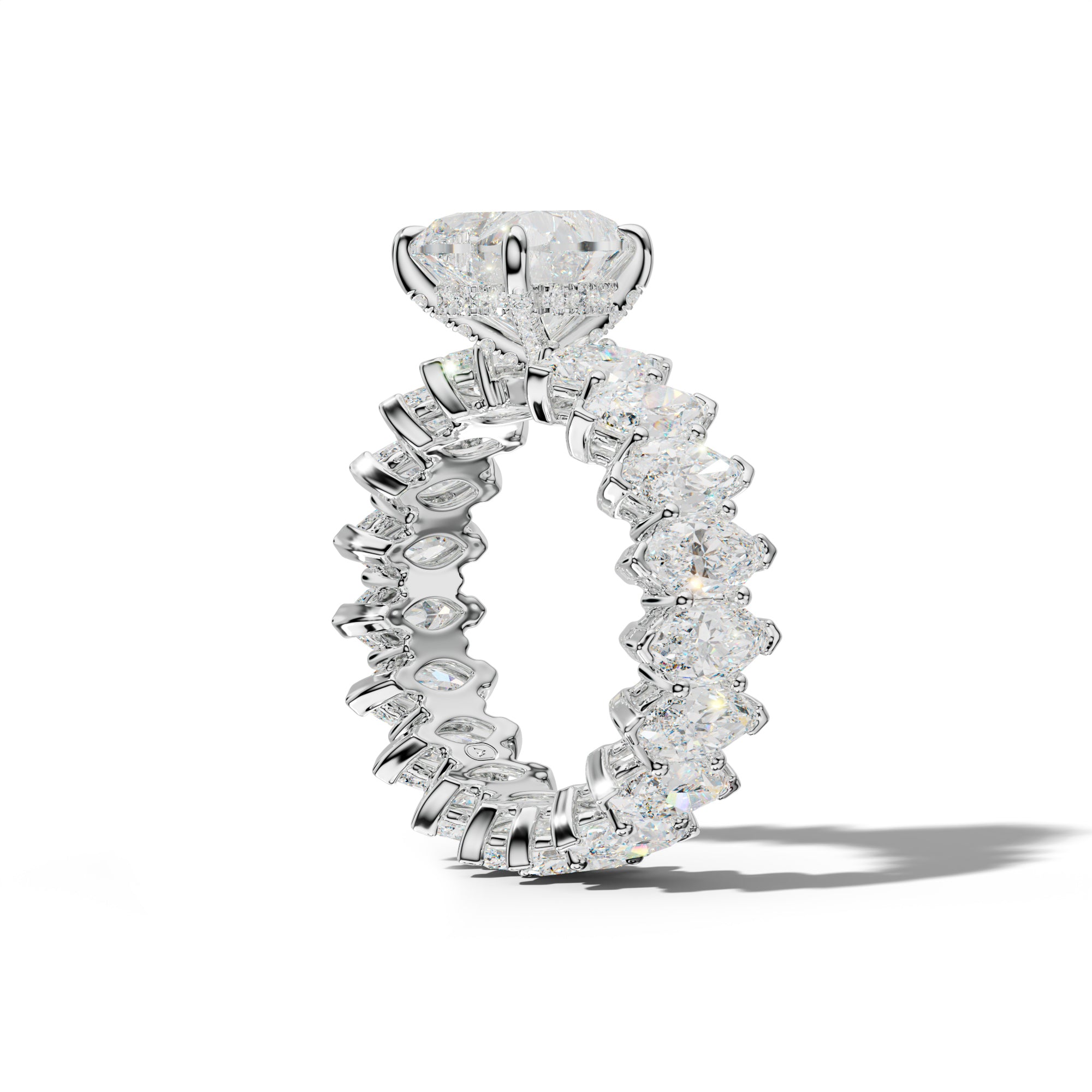 Taylor Heart Diamond Engagement Ring With Marquise Side Stones