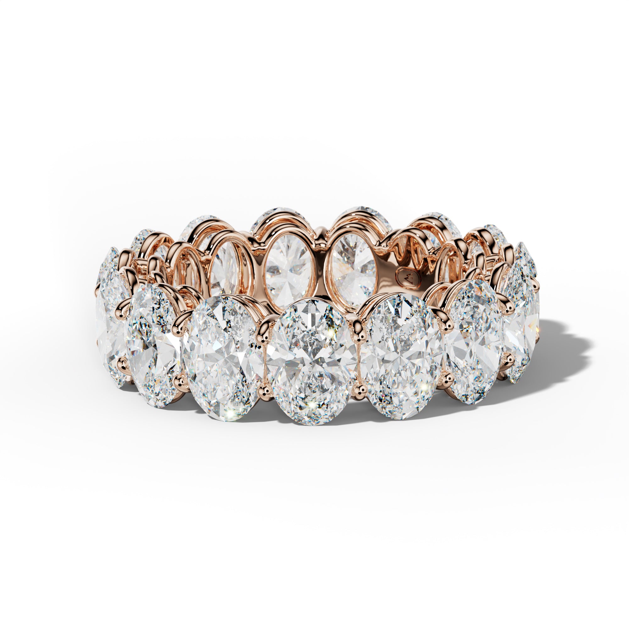 8.0 Carat Oval Diamond Eternity Band Shared Prong