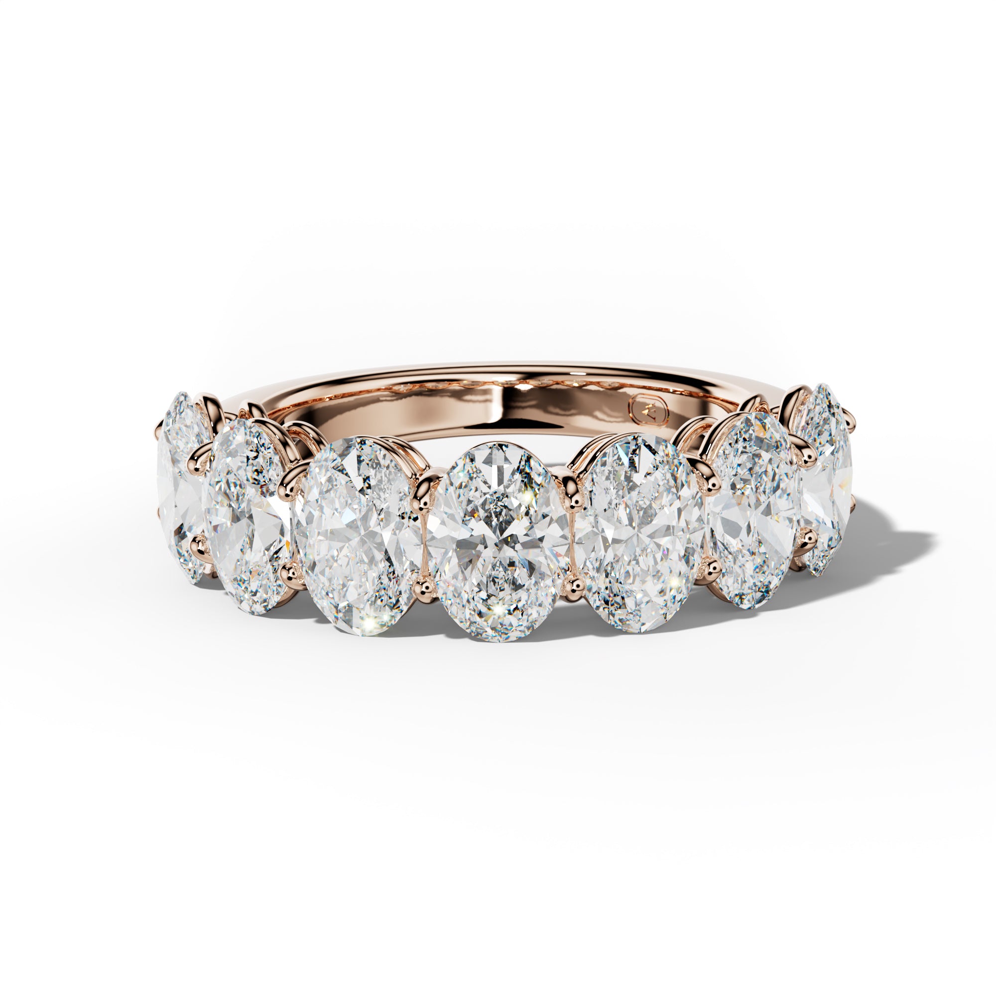 4.0 Carat Oval Diamond Half Anniversary Band