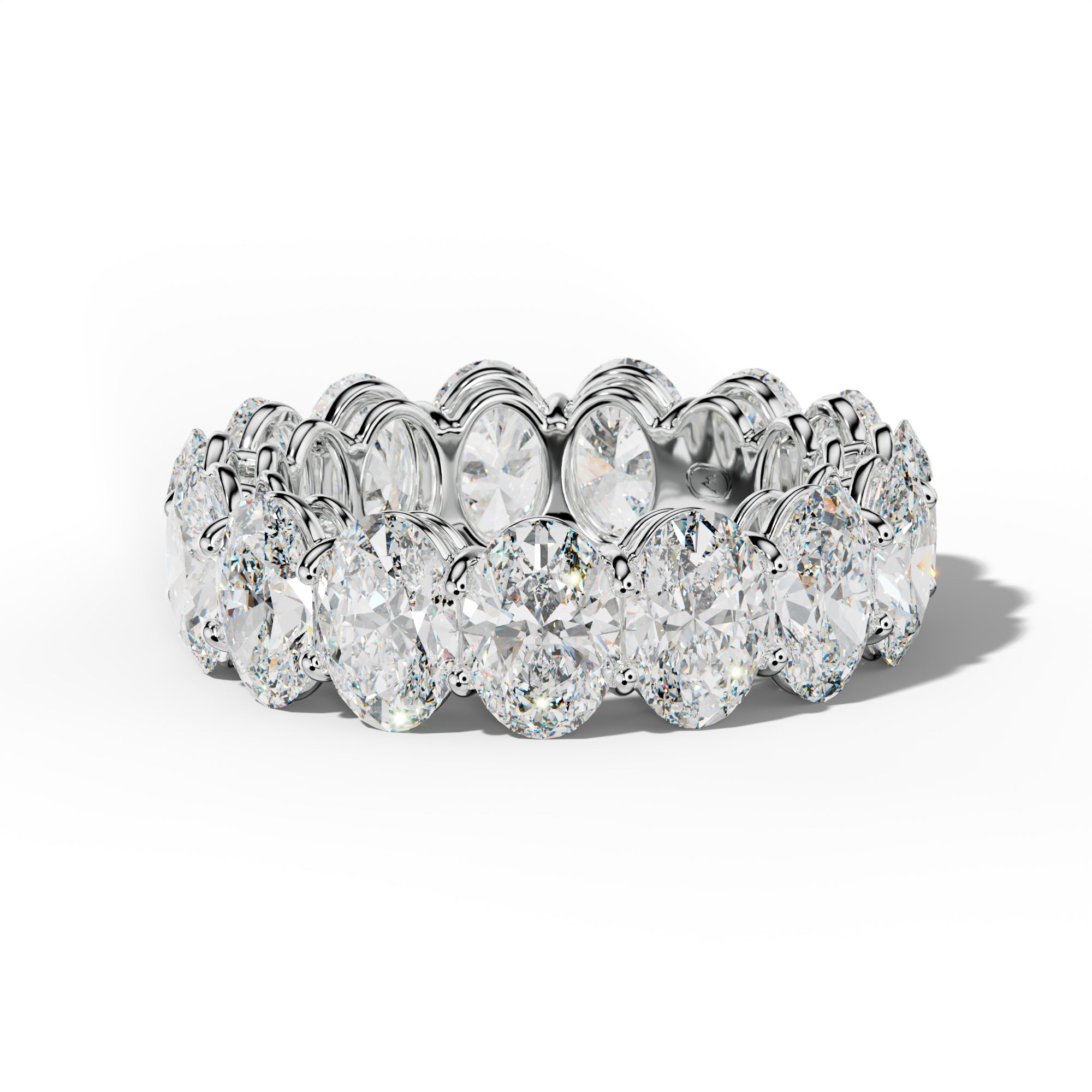 8.0 Carat Oval Diamond Eternity Band Shared Prong