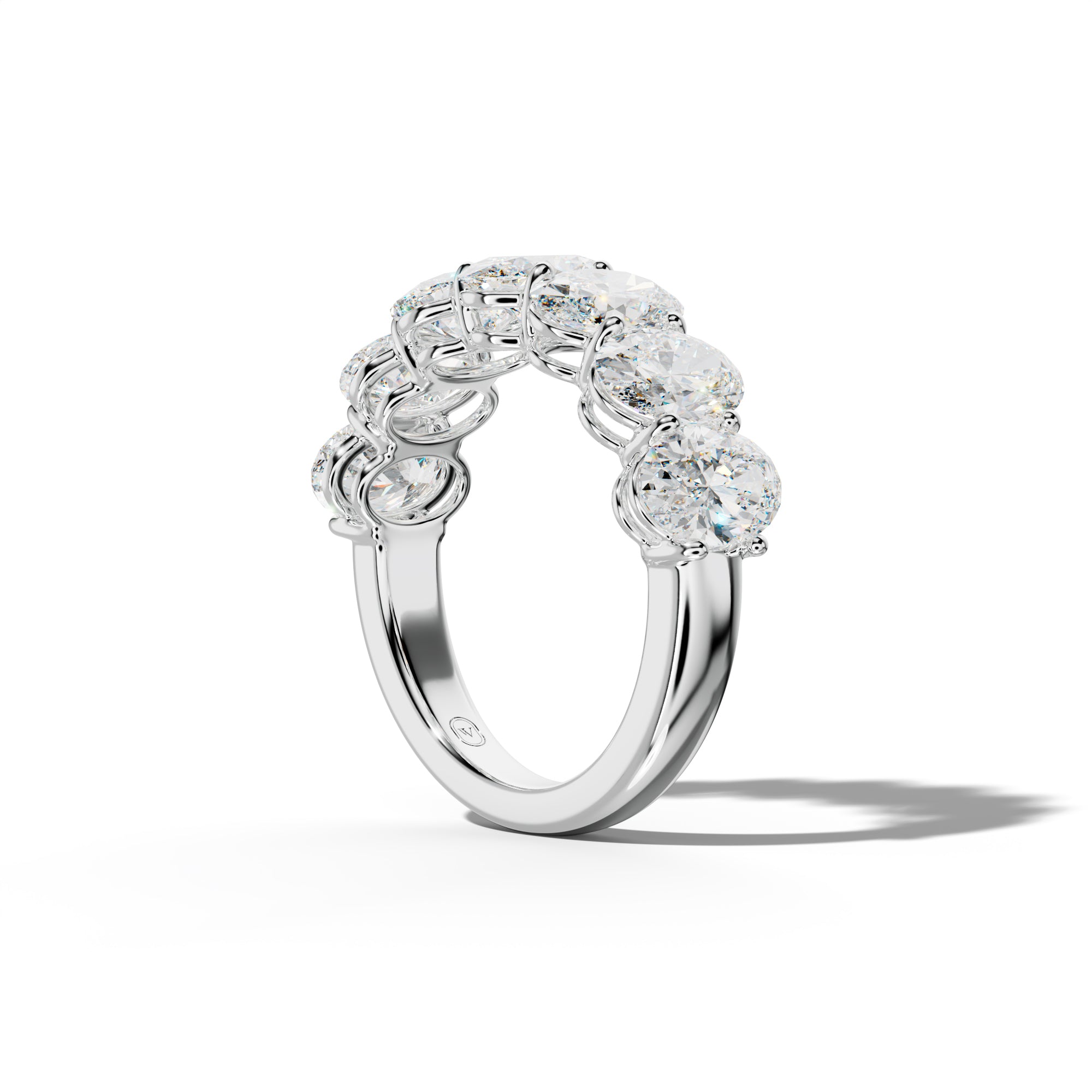 4.0 Carat Oval Diamond Half Anniversary Band