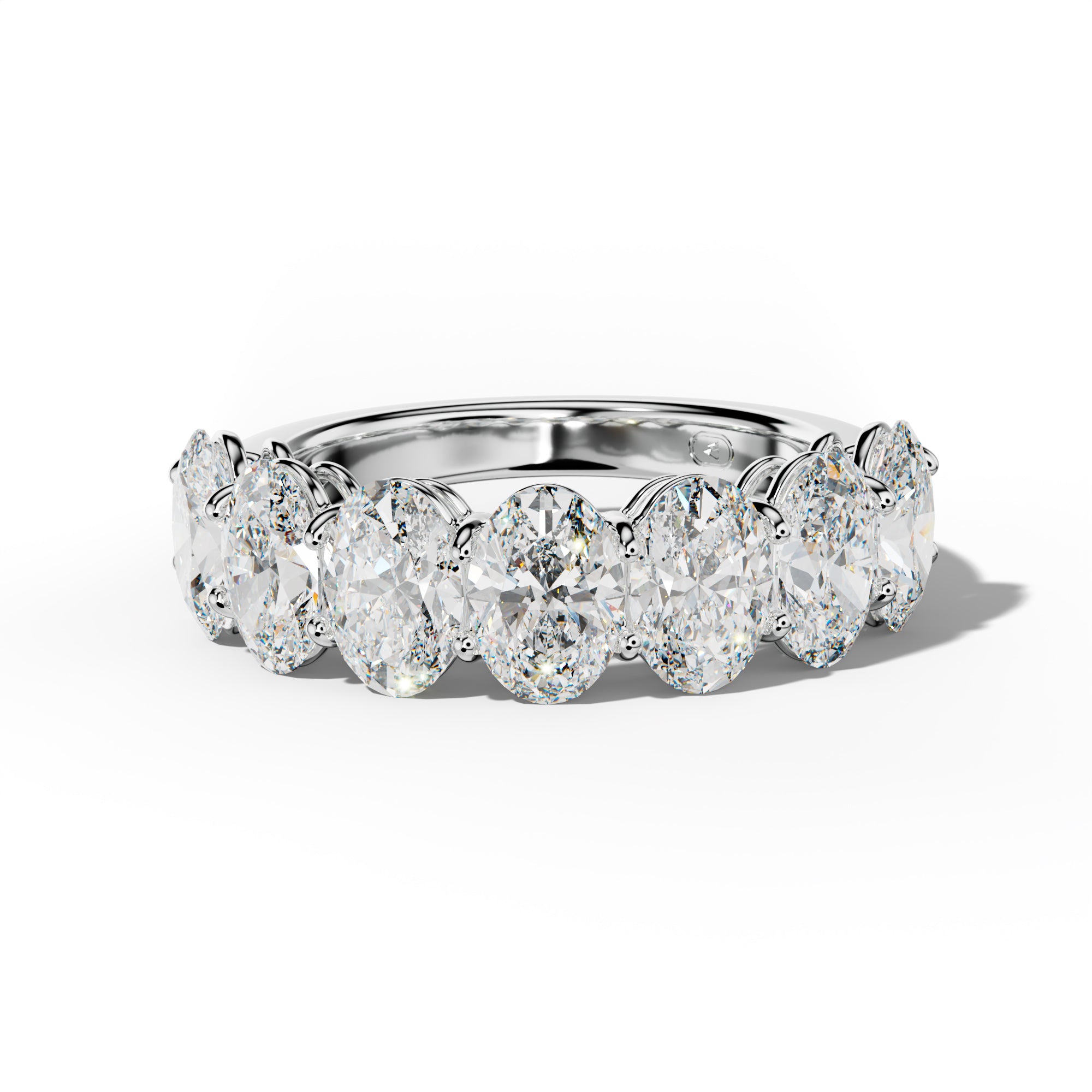 4.0 Carat Oval Diamond Half Anniversary Band