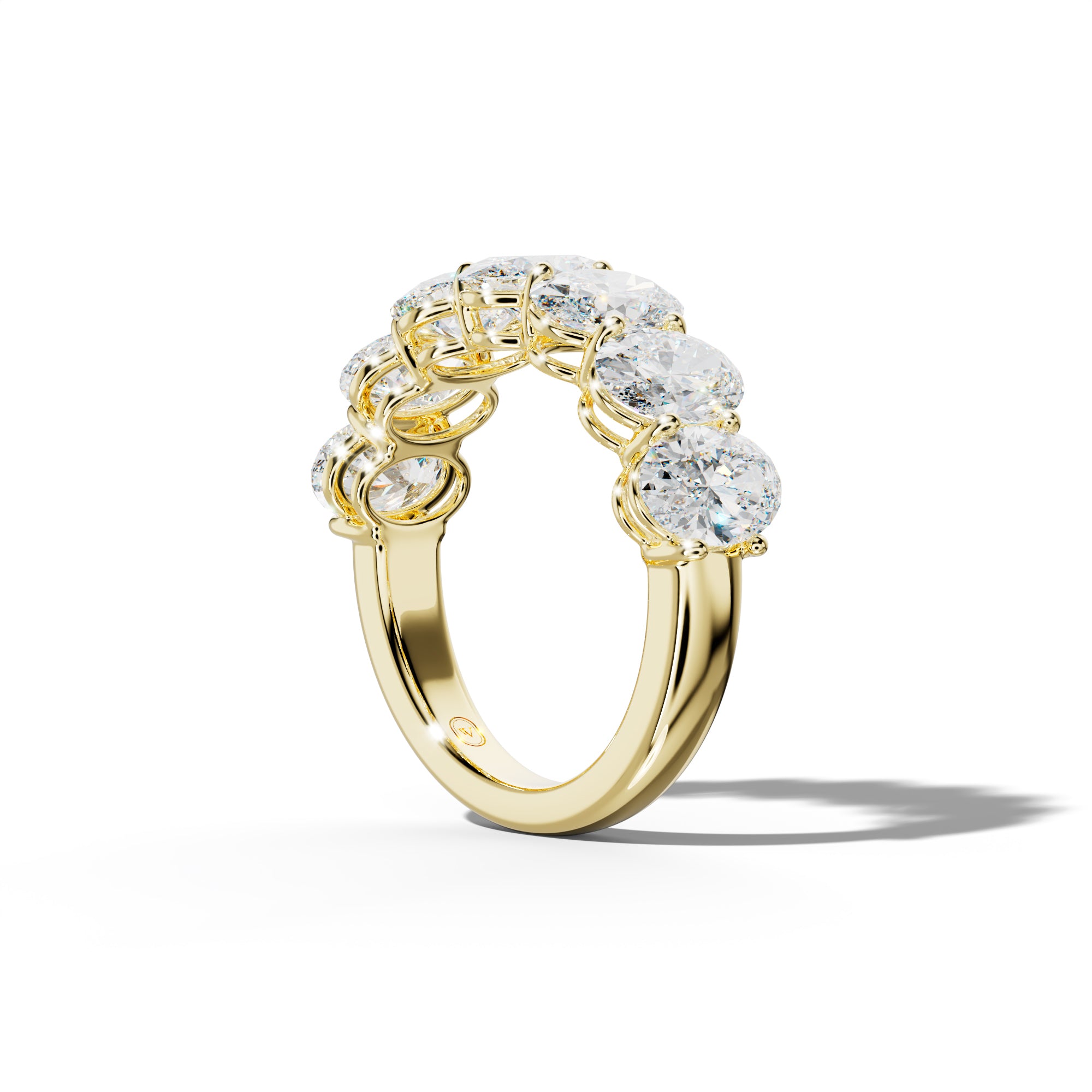4.0 Carat Oval Diamond Half Anniversary Band