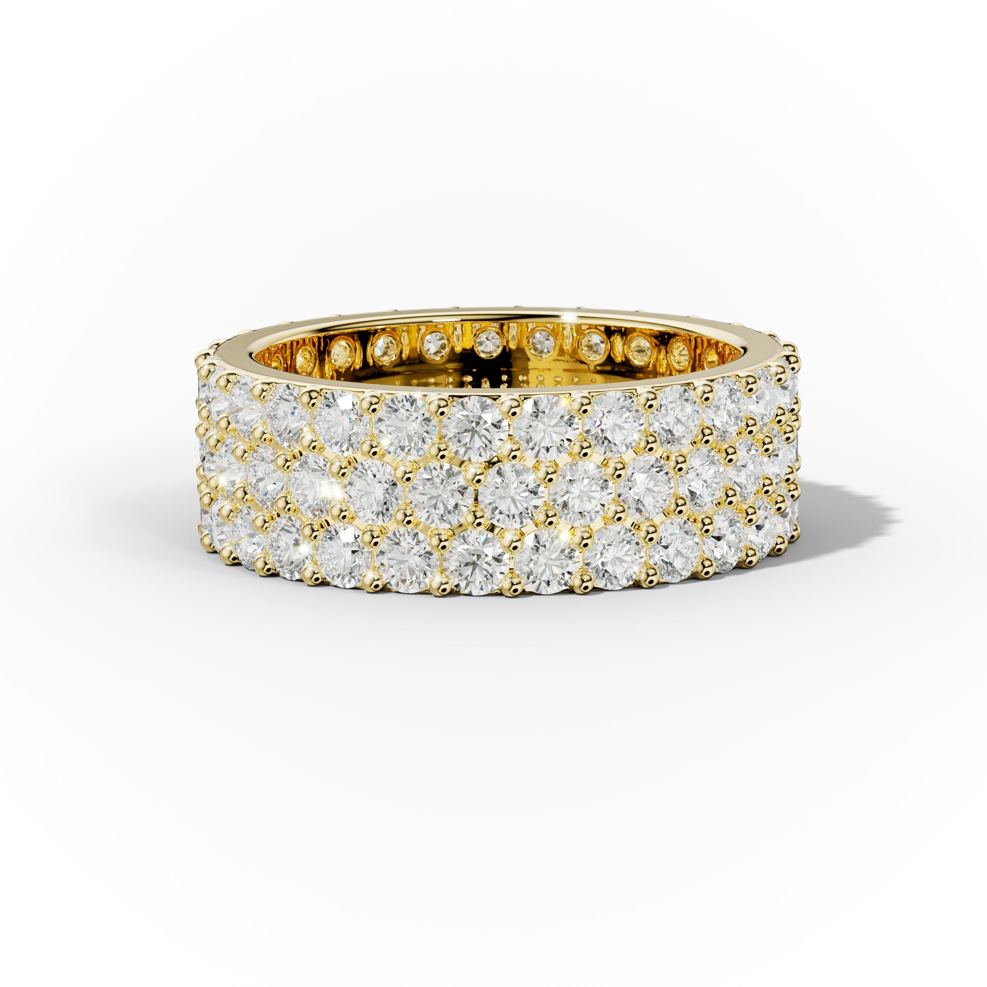 3 ct Round Diamond Eternity Band Triple Row Design