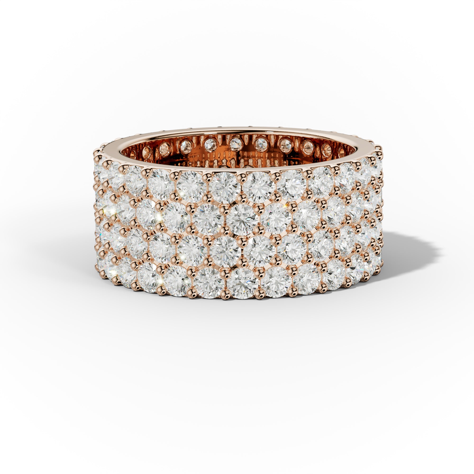 4 ct Round Diamond Eternity Band Four Row Style