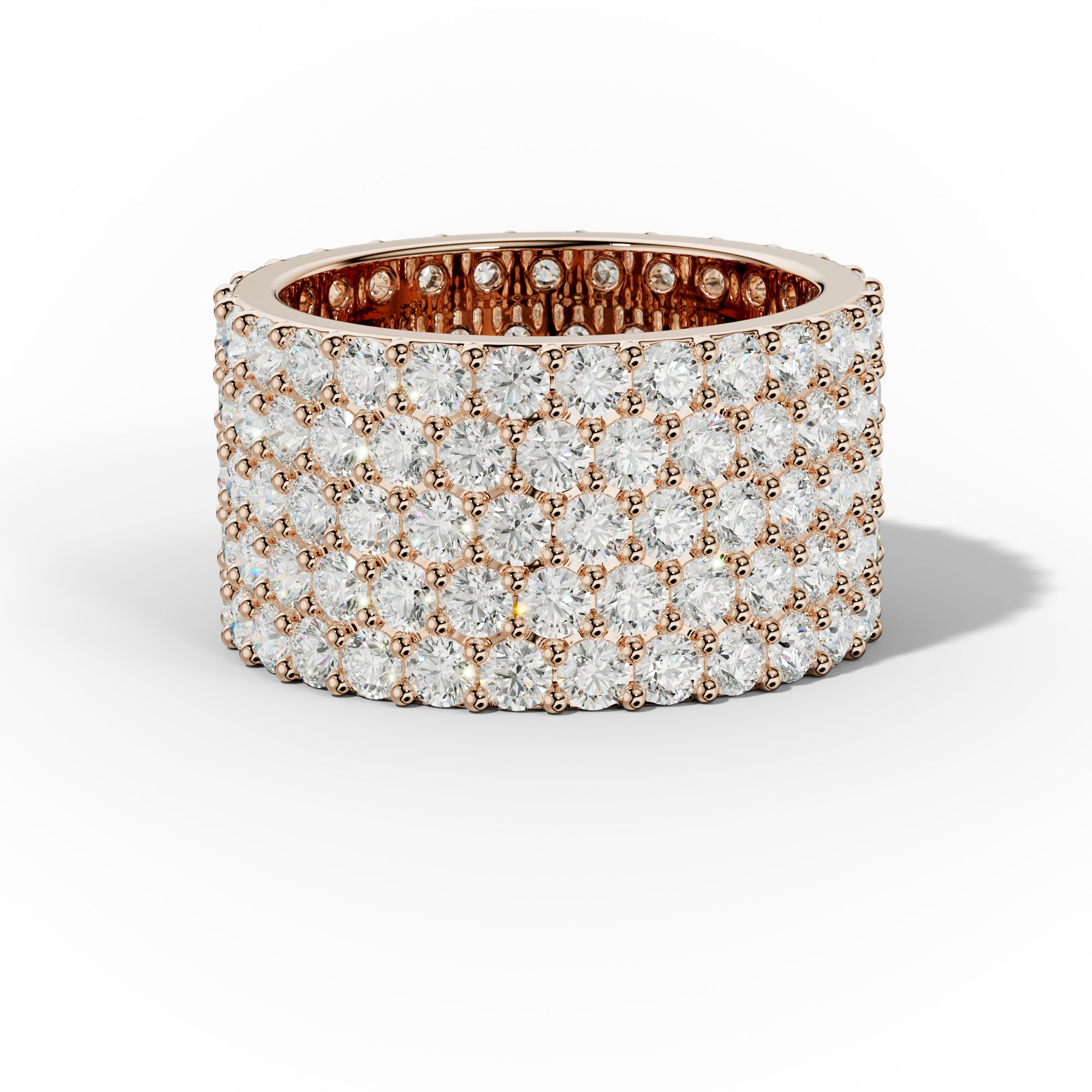 5 ct Round Diamond Eternity Band Five Row Design