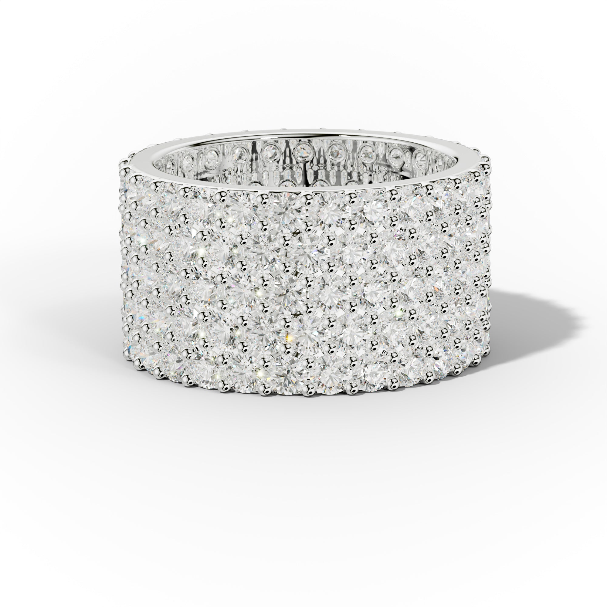 ct Round Diamond Eternity Band Five Row Design – VIRABYANI