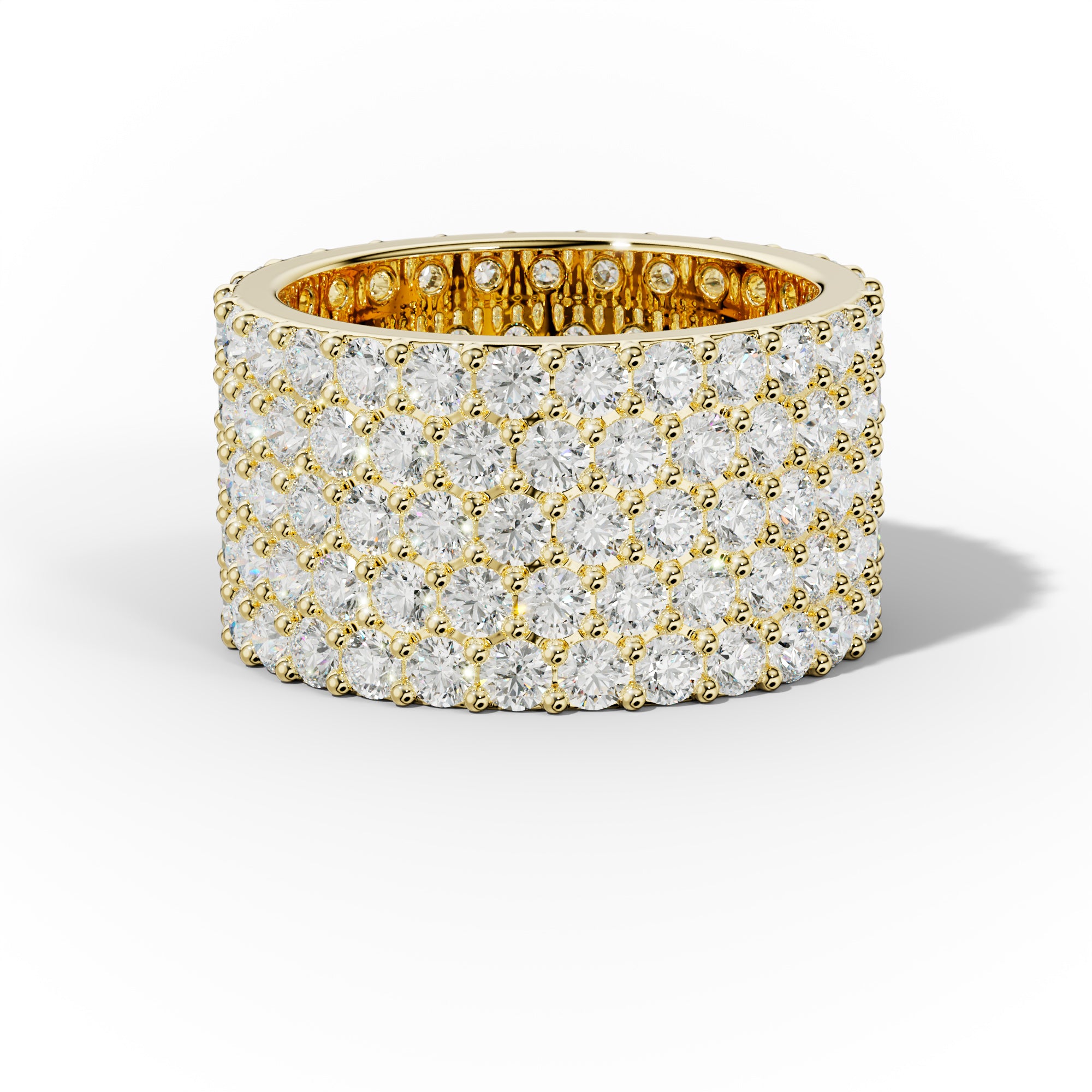 5 ct Round Diamond Eternity Band Five Row Design