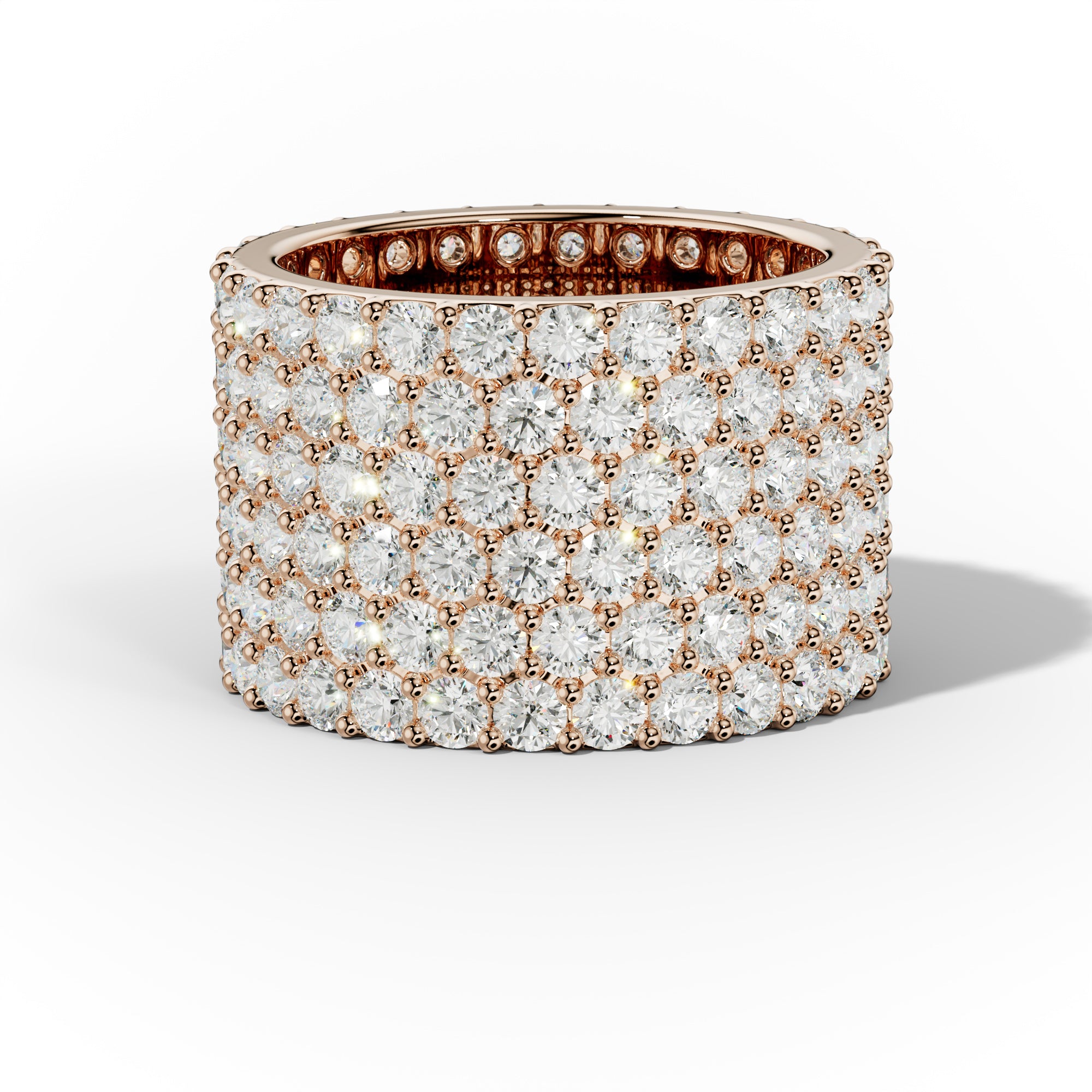 6 ct. Round Diamond Eternity Band 6 Row Wide Band