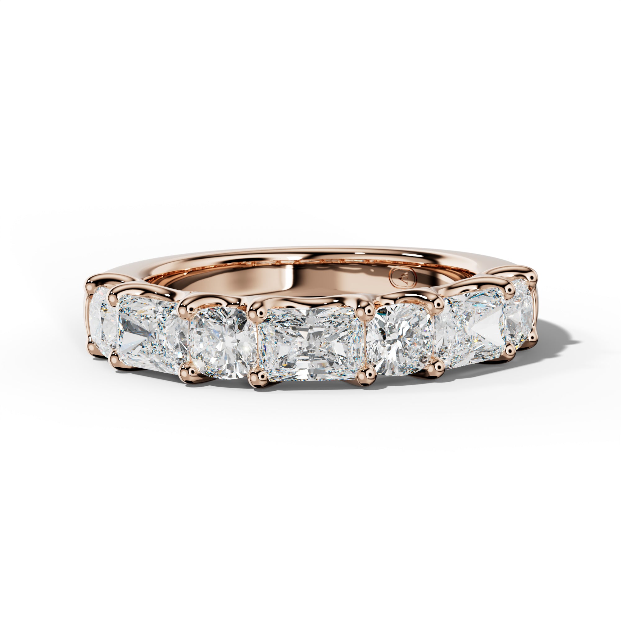 3.0 Carat East West Radiant and Cushion Diamond Half Anniversary Band Shared Prong