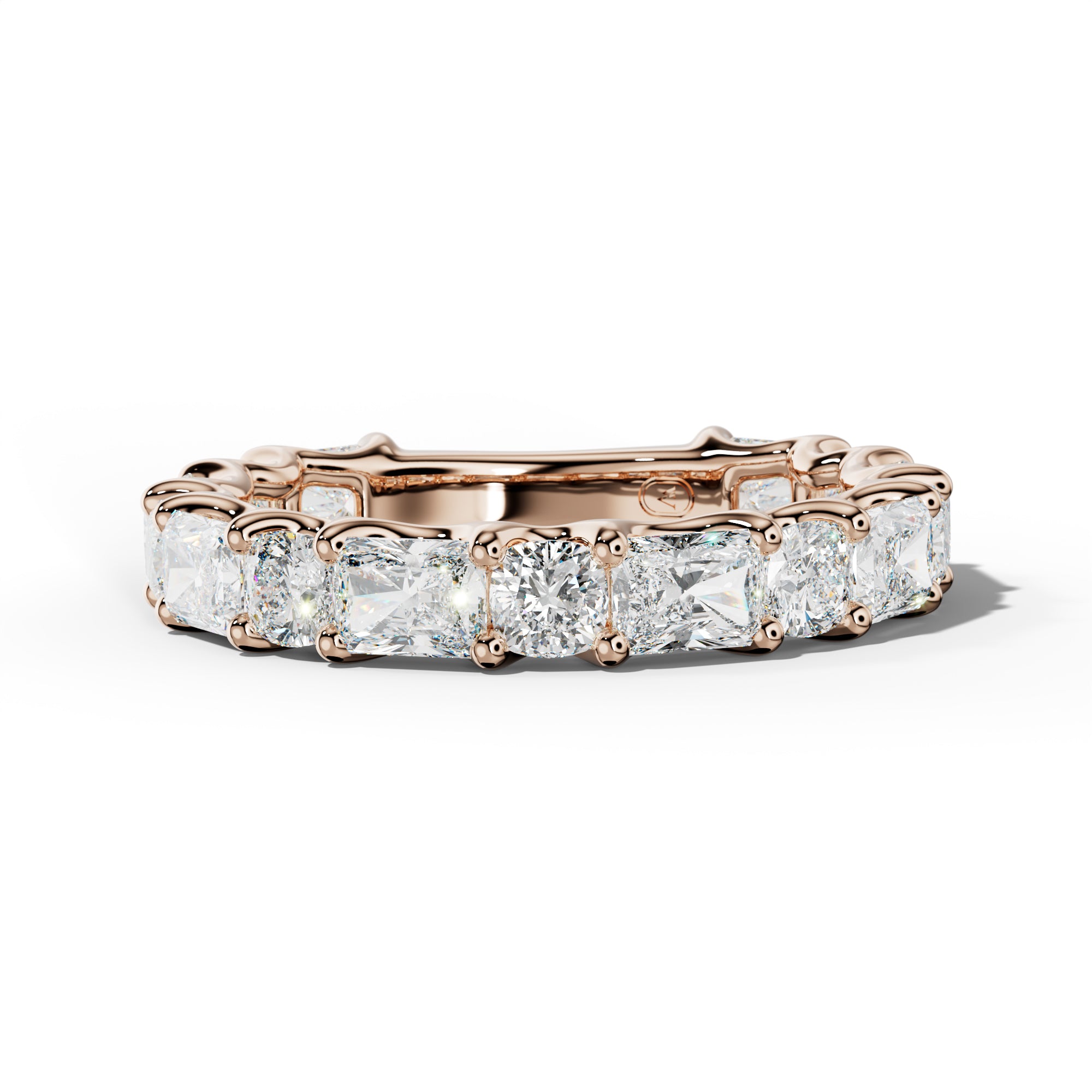 3.0 Carat East West Radiant and Cushion Diamond 3/4 Anniversary Band Shared Prong