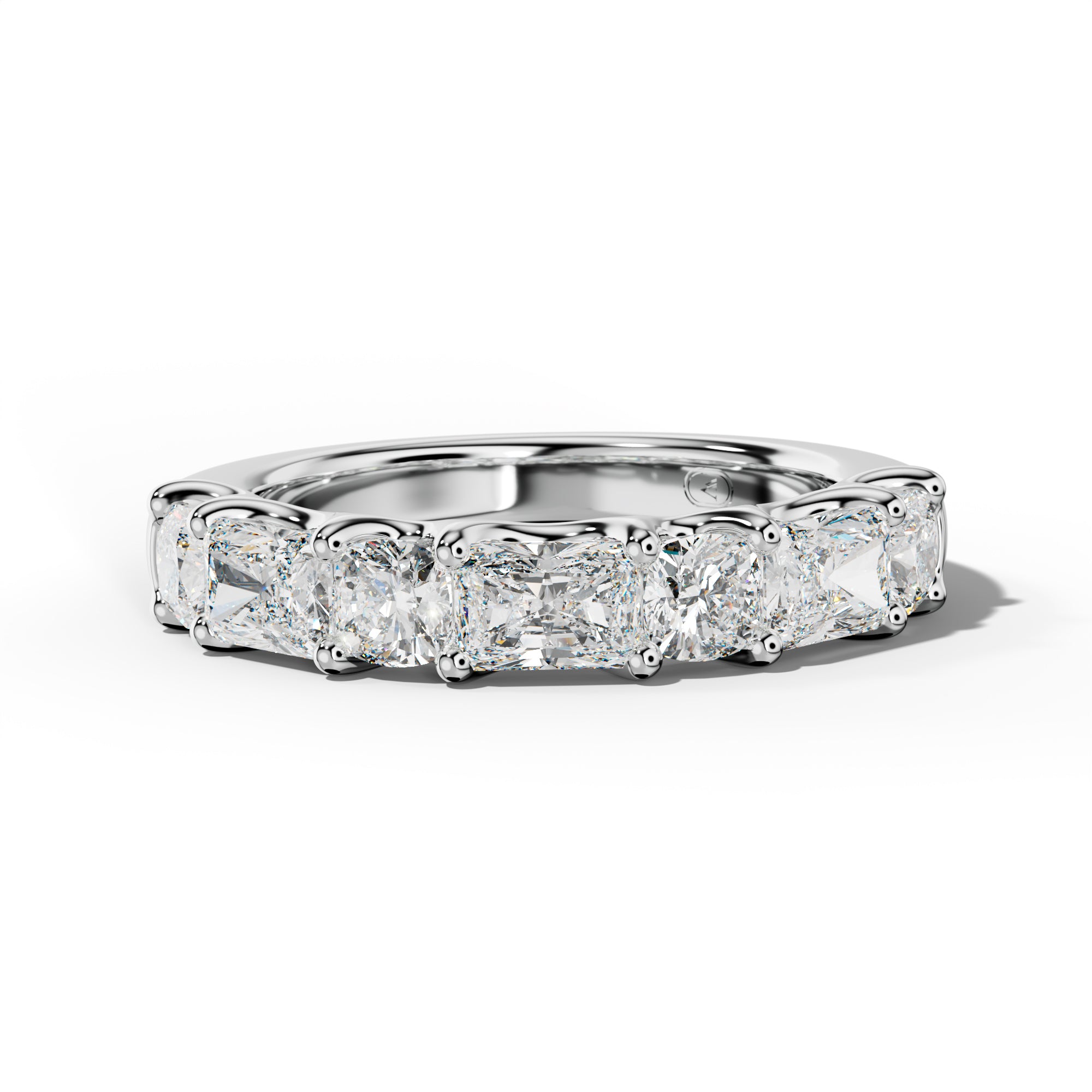 3.0 Carat East West Radiant and Cushion Diamond Half Anniversary Band Shared Prong